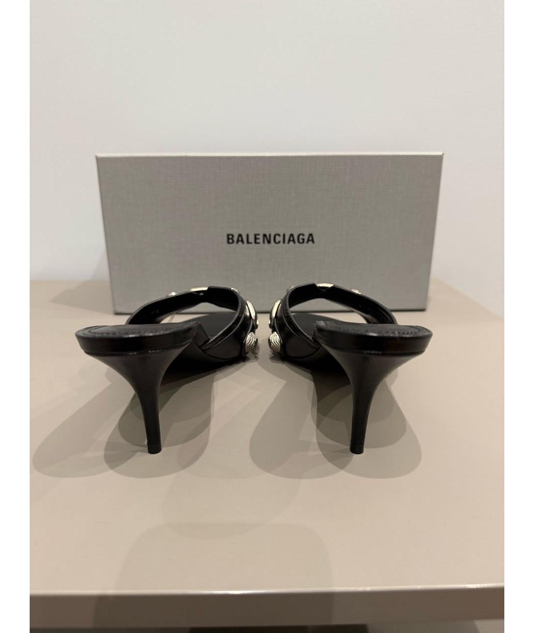 BALENCIAGA Черные кожаные сабо, фото 3