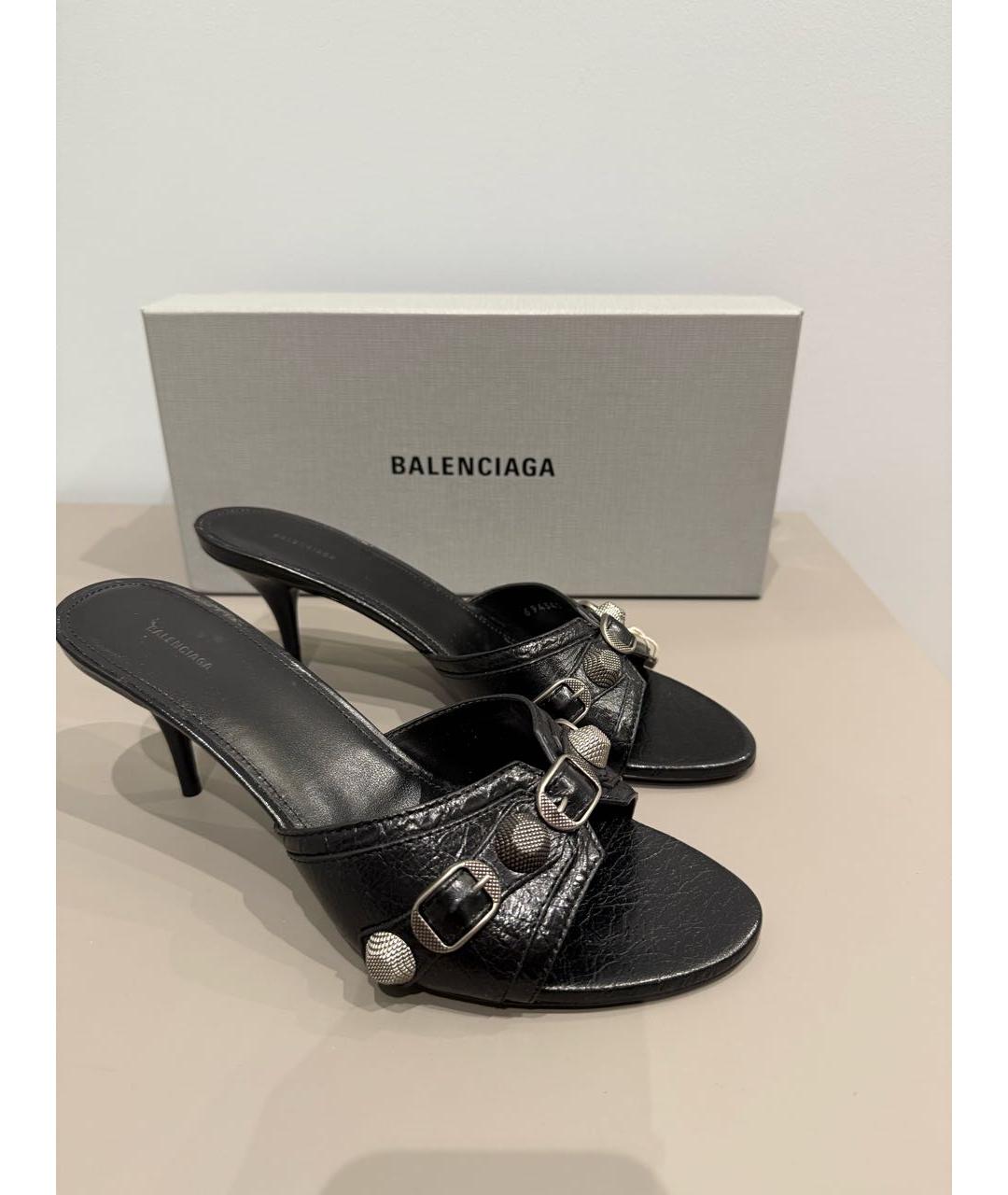 BALENCIAGA Черные кожаные сабо, фото 7