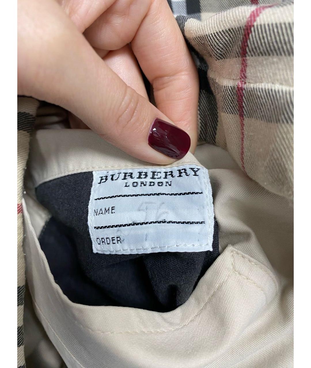 BURBERRY Бежевая хлопковая куртка, фото 4