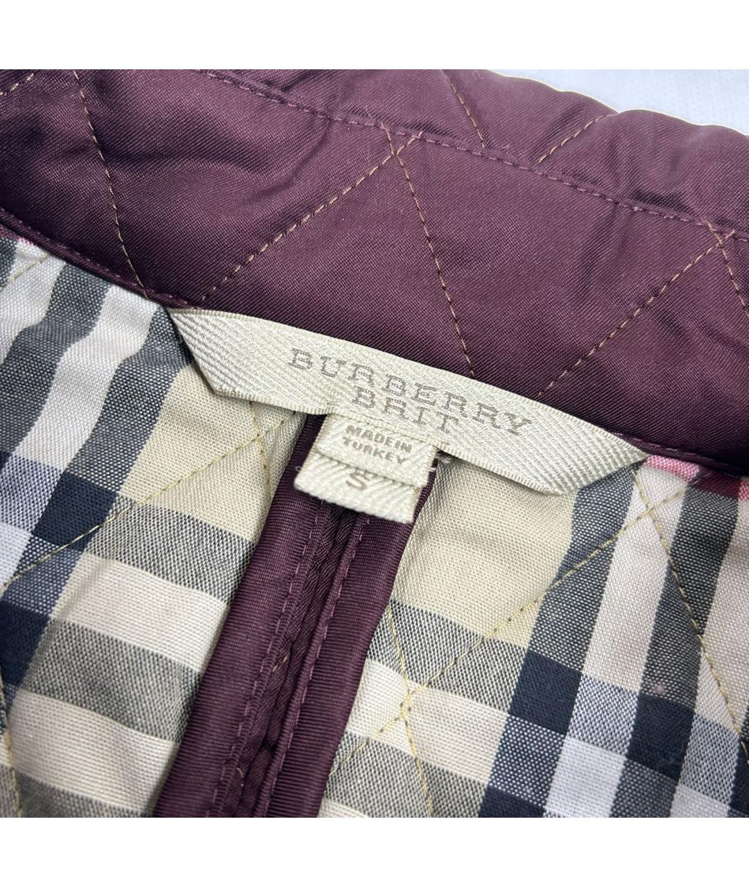 BURBERRY Бордовая полиэстеровая куртка, фото 4