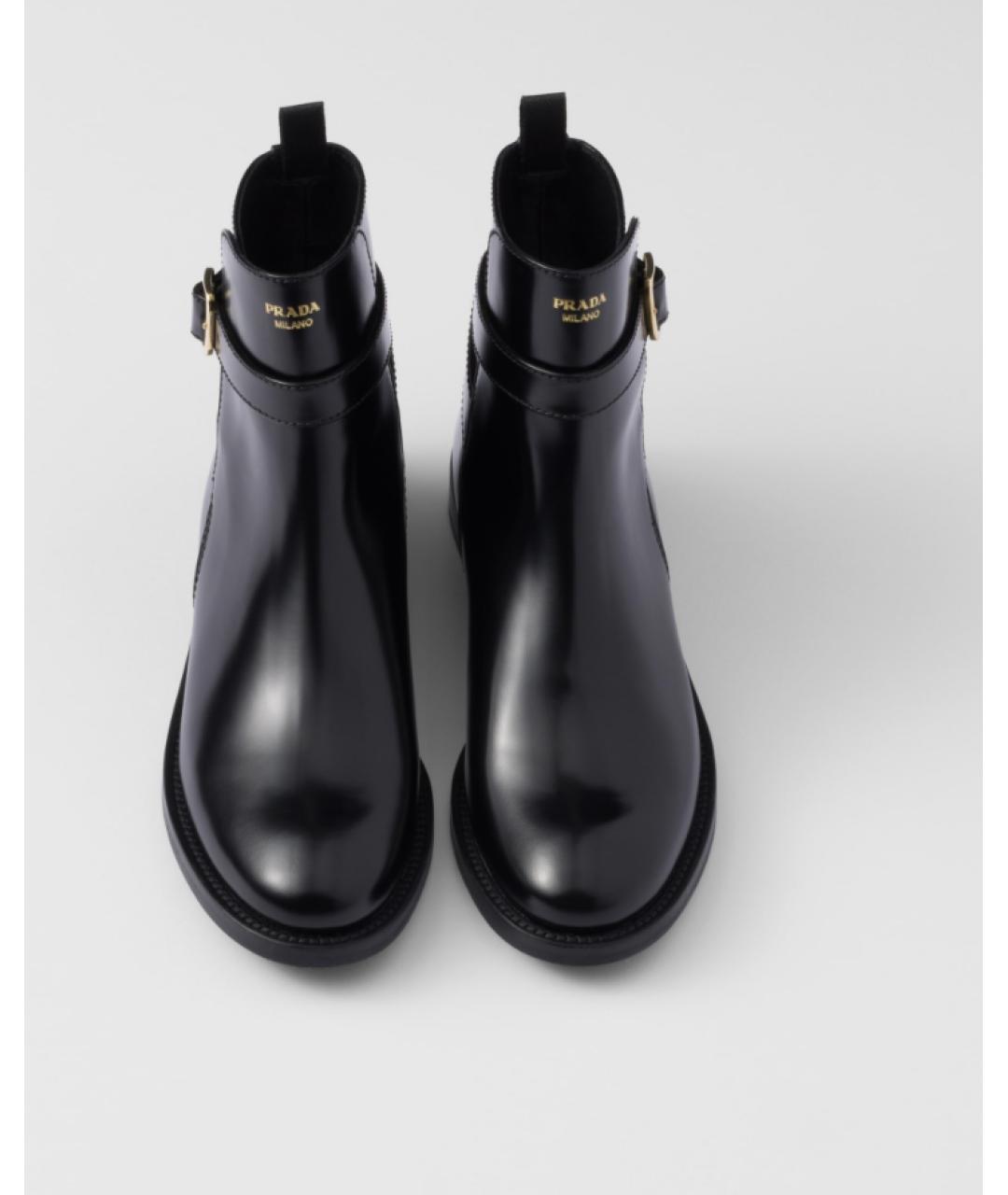 PRADA Черные кожаные ботинки, фото 3