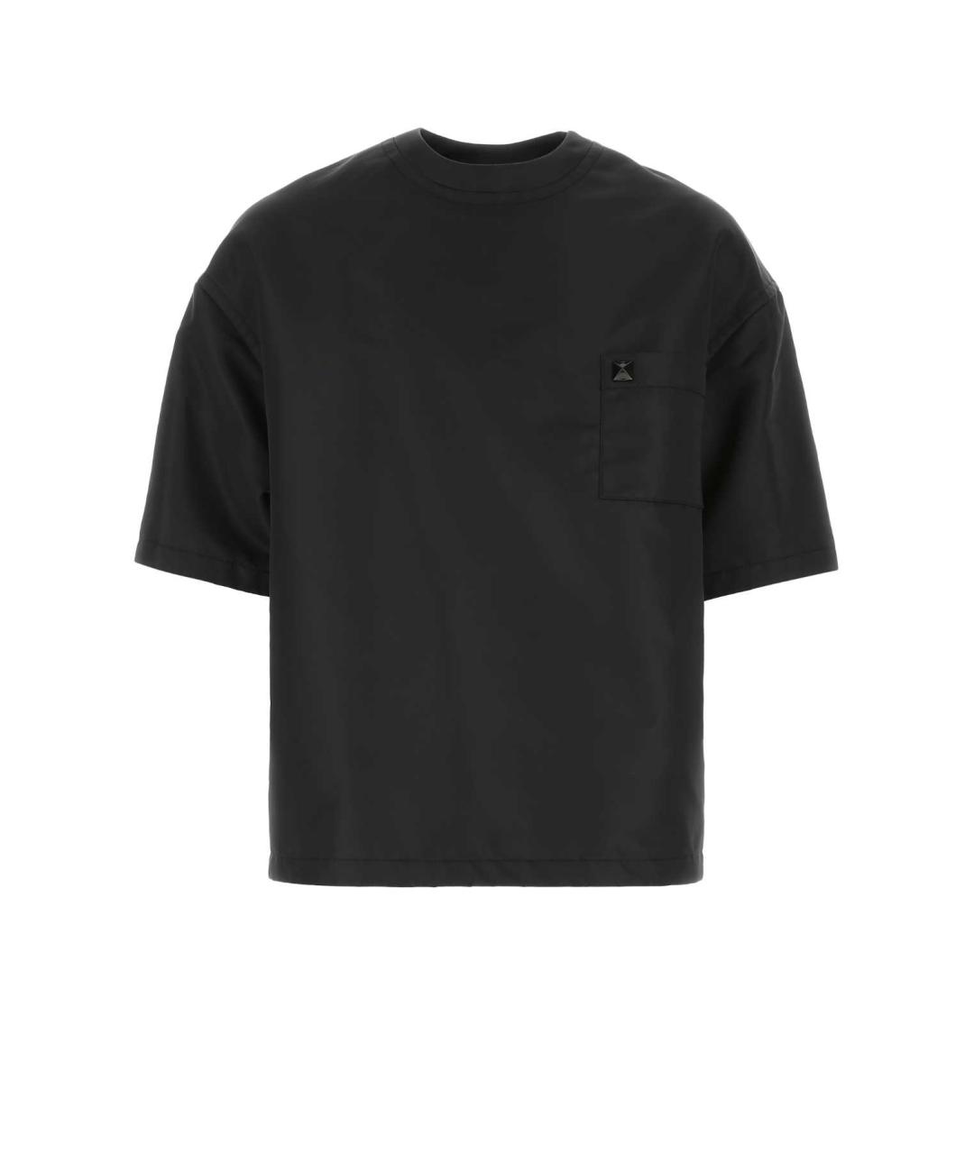 VALENTINO Черная синтетическая футболка, фото 1