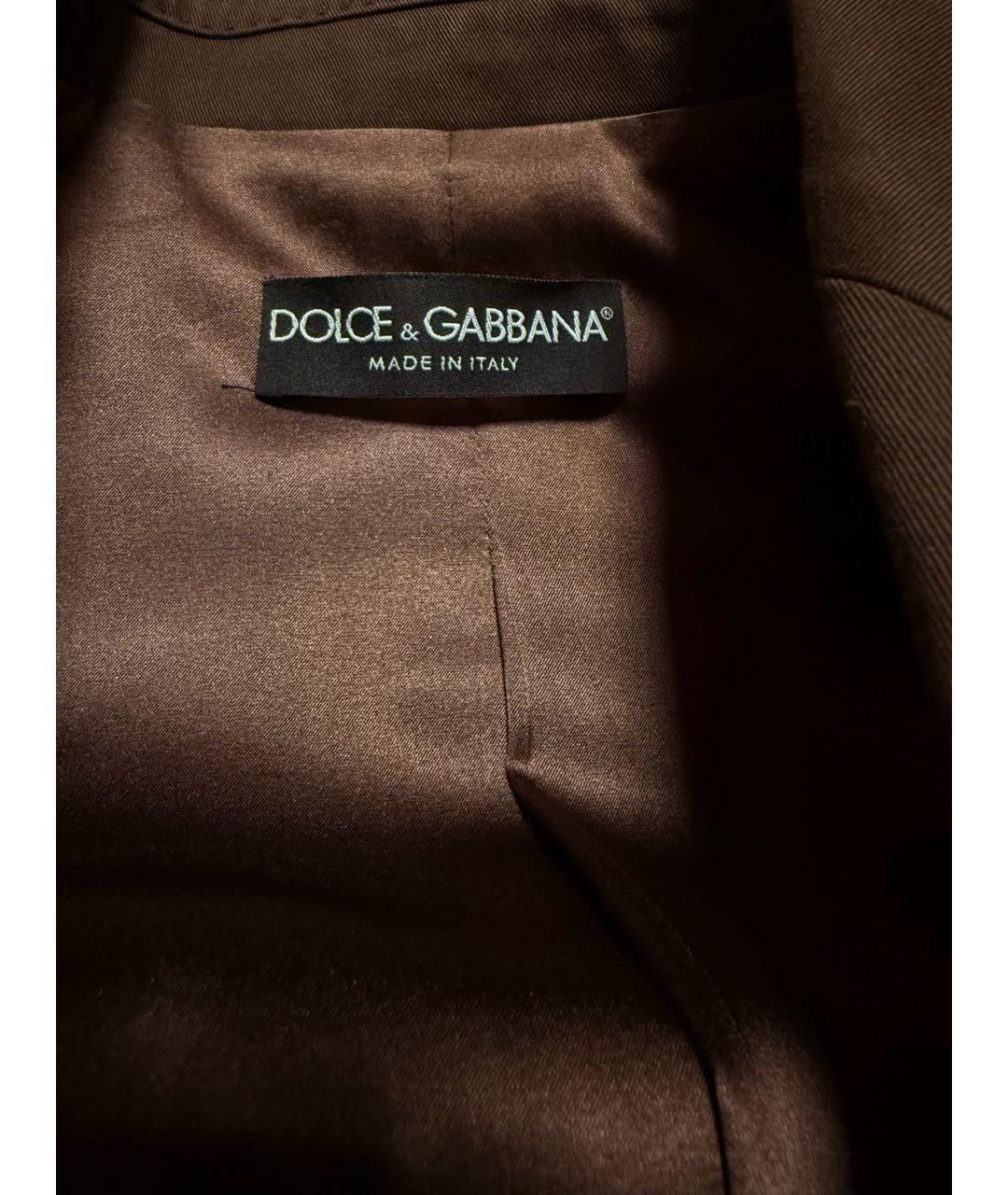 DOLCE&GABBANA Коричневый хлопко-эластановый костюм с брюками, фото 3