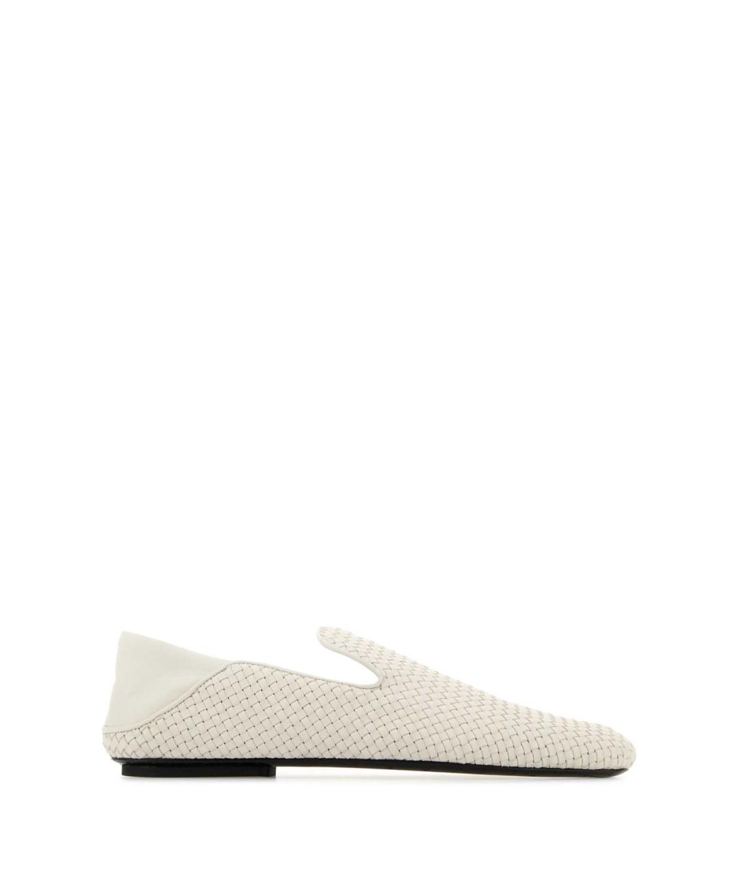 BOTTEGA VENETA Белые кожаные лоферы, фото 1