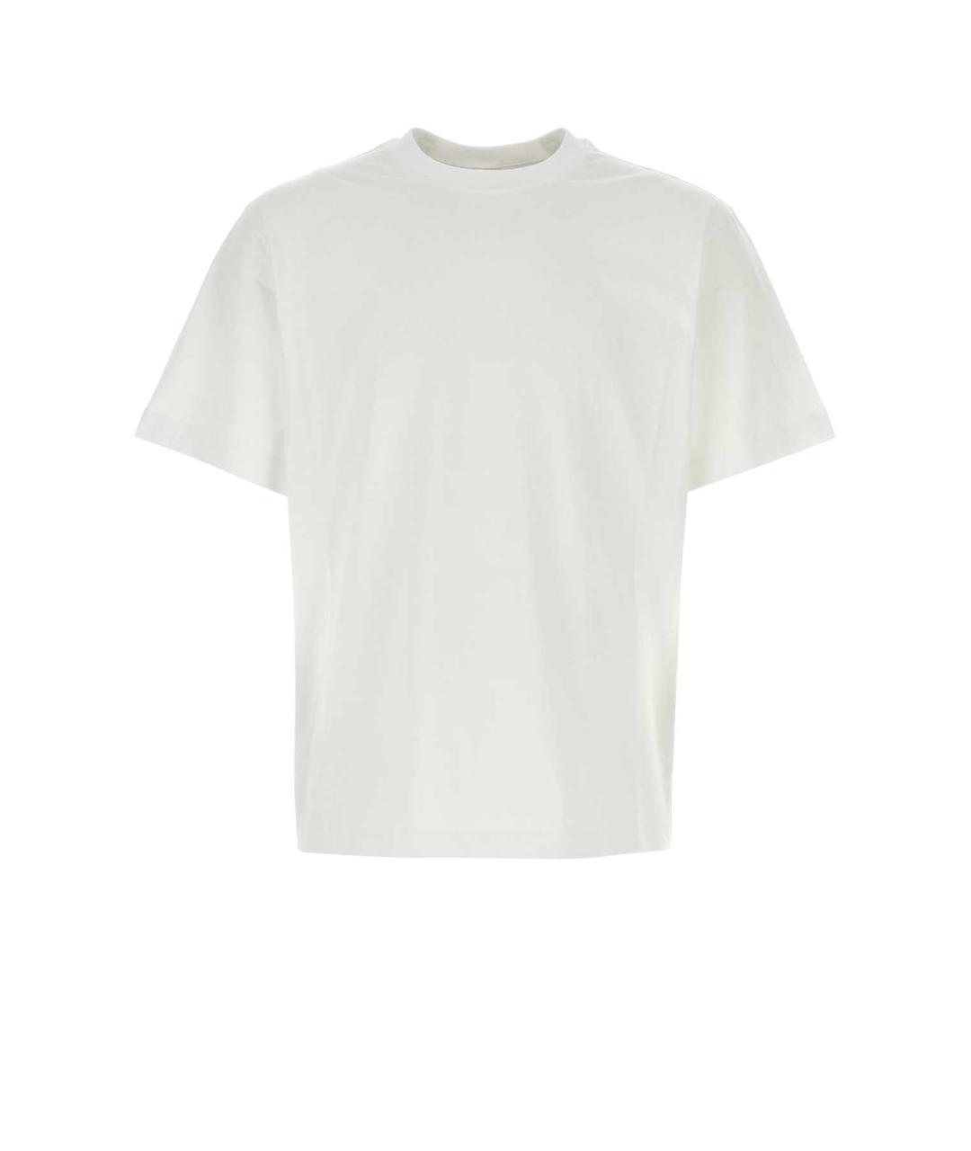 BURBERRY Белая хлопко-эластановая футболка, фото 1