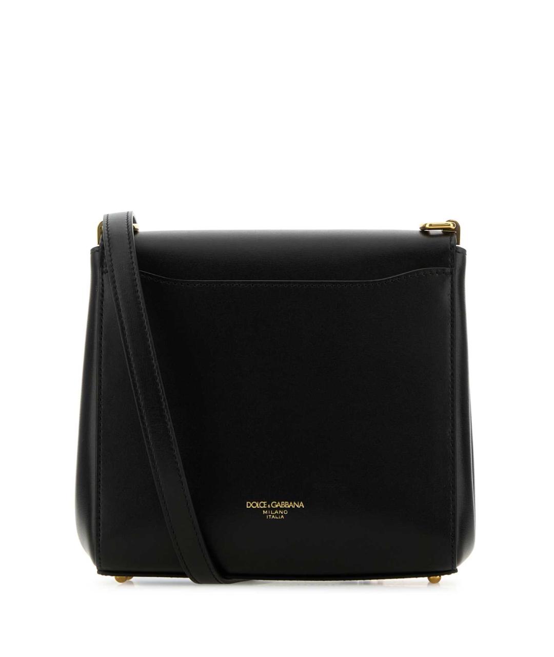 DOLCE&GABBANA Черная кожаная сумка через плечо, фото 3