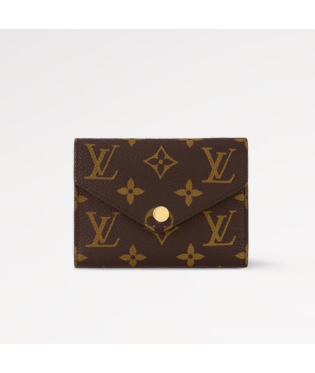 LOUIS VUITTON Коричневый кожаный кошелек, фото 7