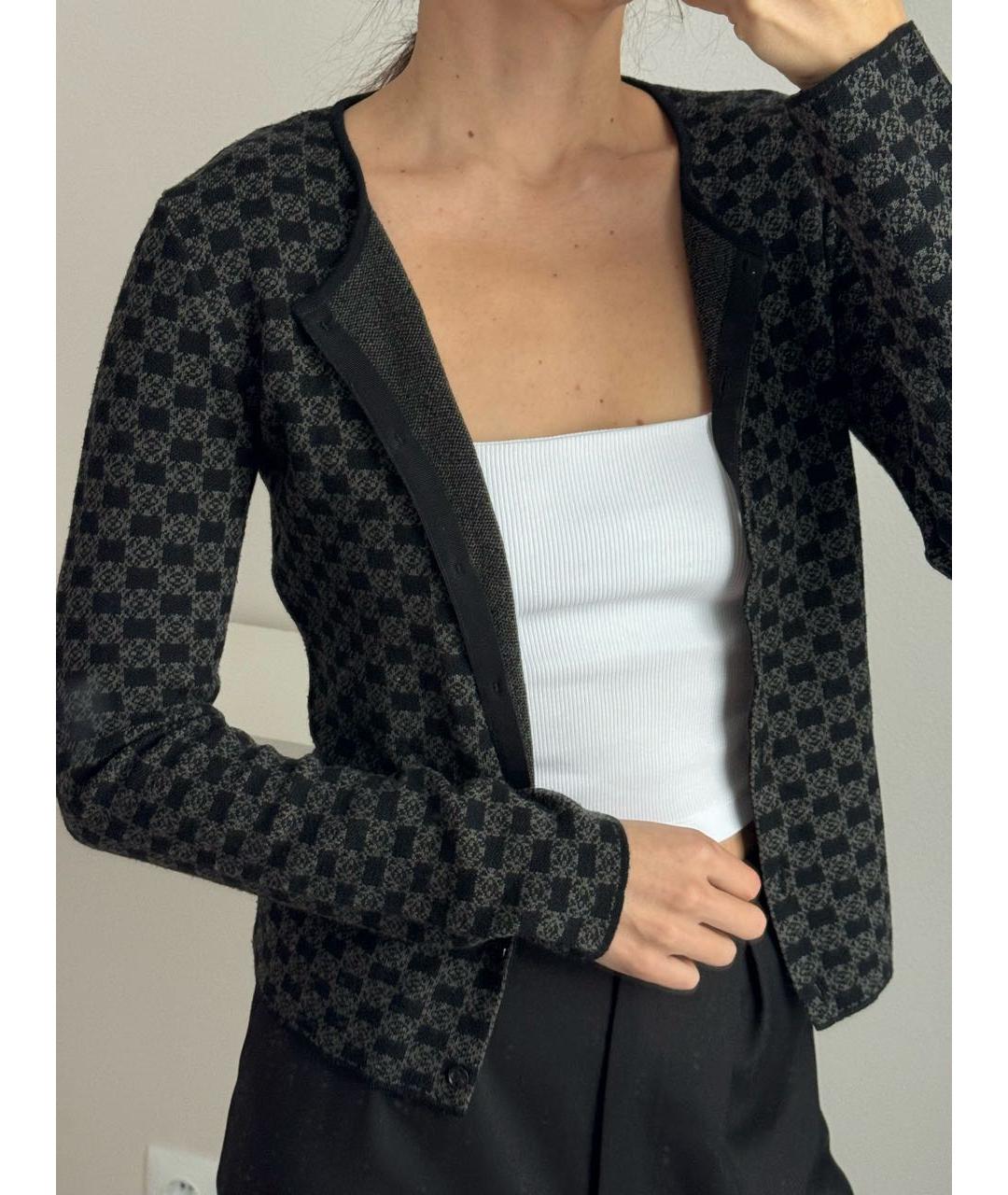 LOEWE Антрацитовый шерстяной кардиган, фото 8