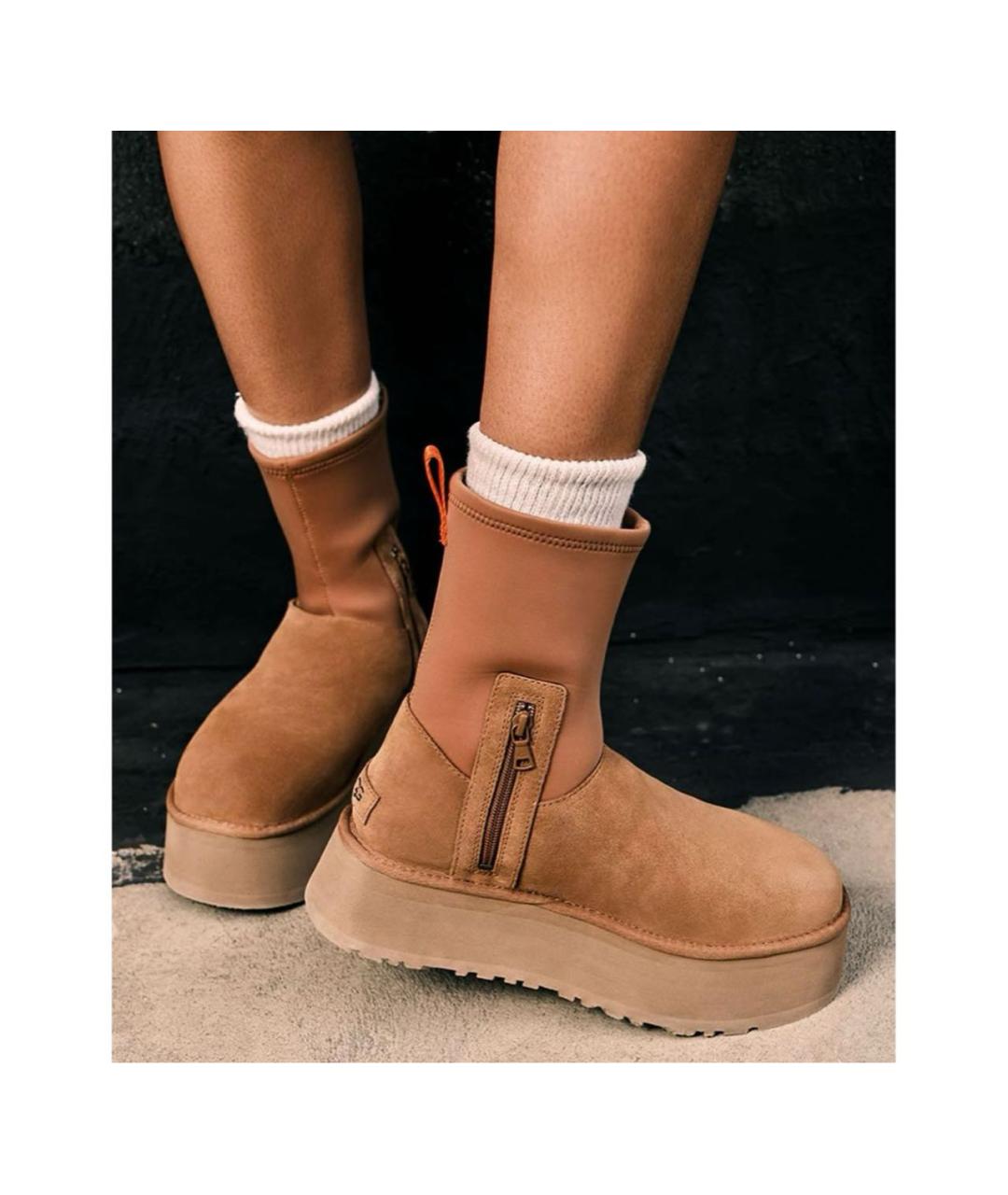 UGG AUSTRALIA Коричневые замшевые ботинки, фото 4