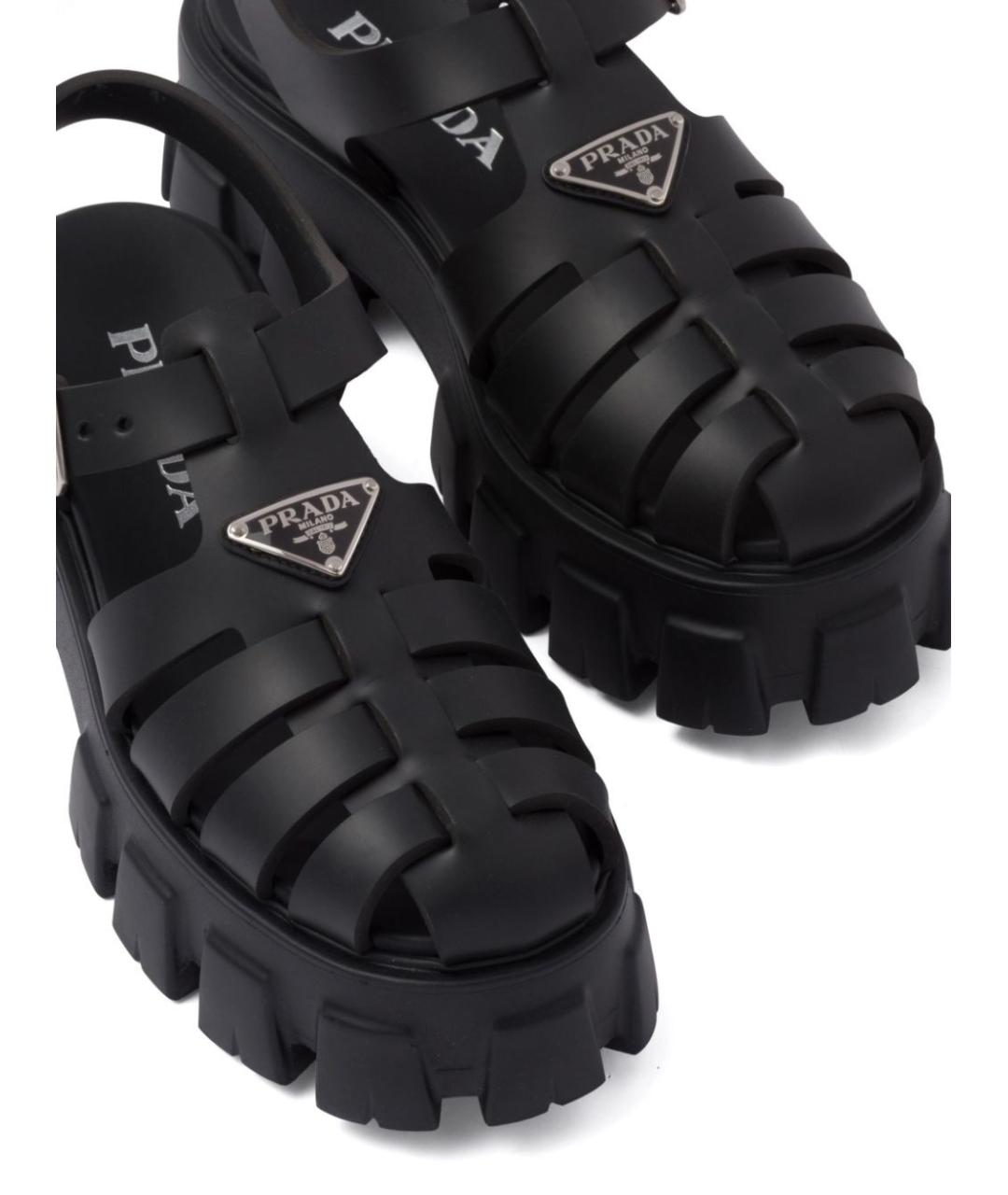 PRADA Черные синтетические сандалии, фото 5