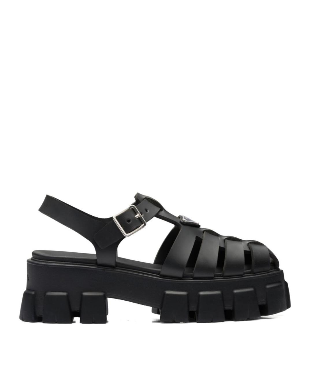 PRADA Черные синтетические сандалии, фото 1