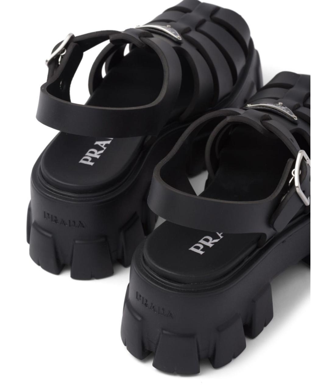 PRADA Черные синтетические сандалии, фото 3