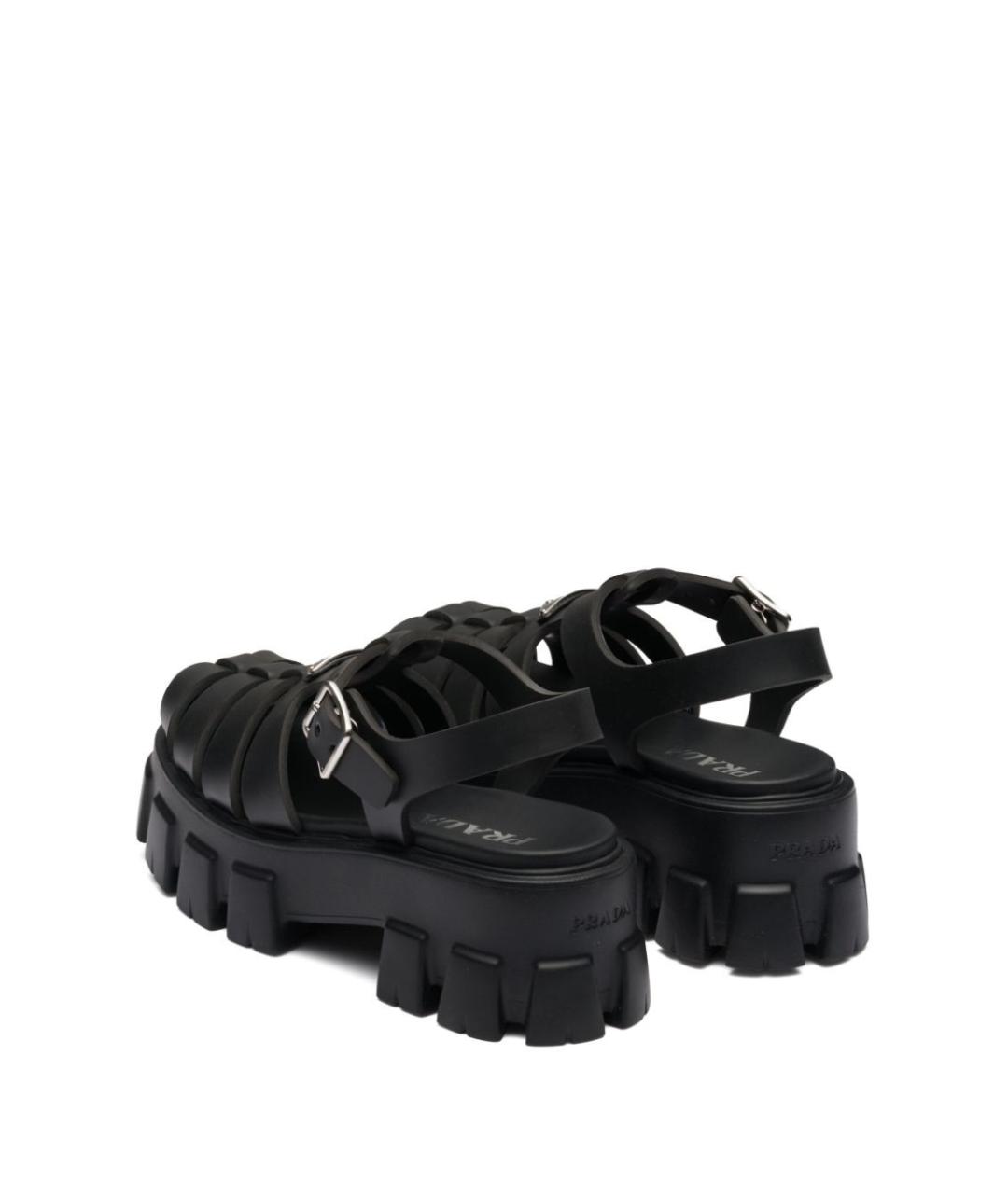 PRADA Черные синтетические сандалии, фото 4