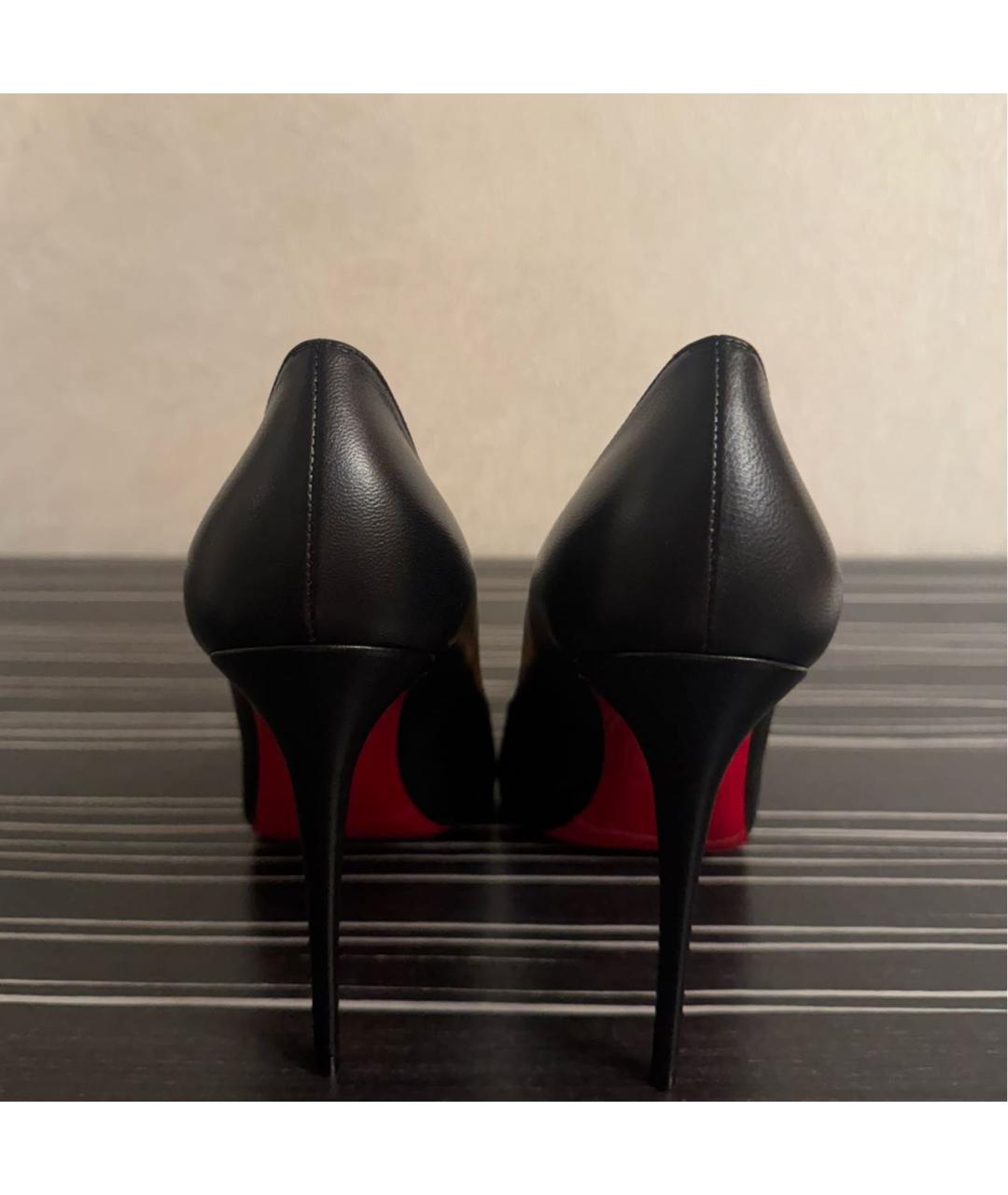 CHRISTIAN LOUBOUTIN Черные кожаные туфли, фото 4