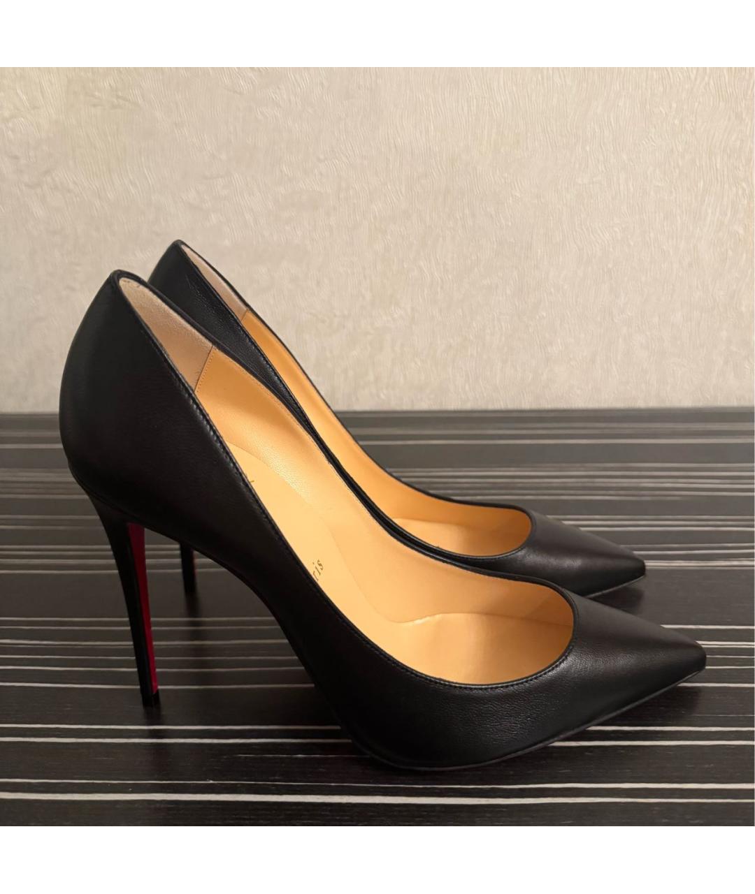 CHRISTIAN LOUBOUTIN Черные кожаные туфли, фото 6