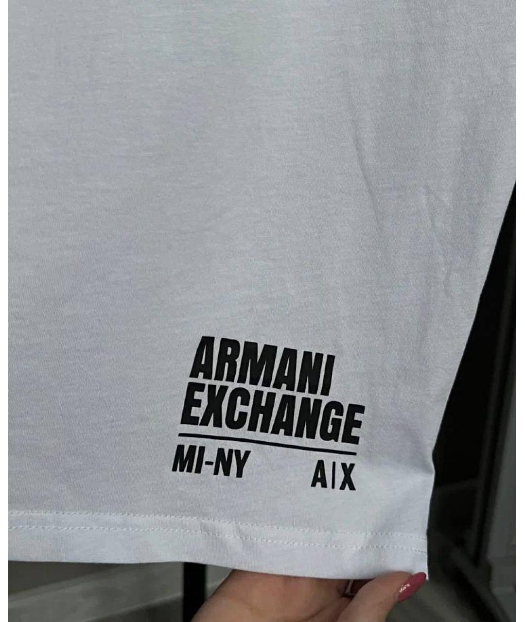 ARMANI EXCHANGE Белая хлопковая футболка, фото 3