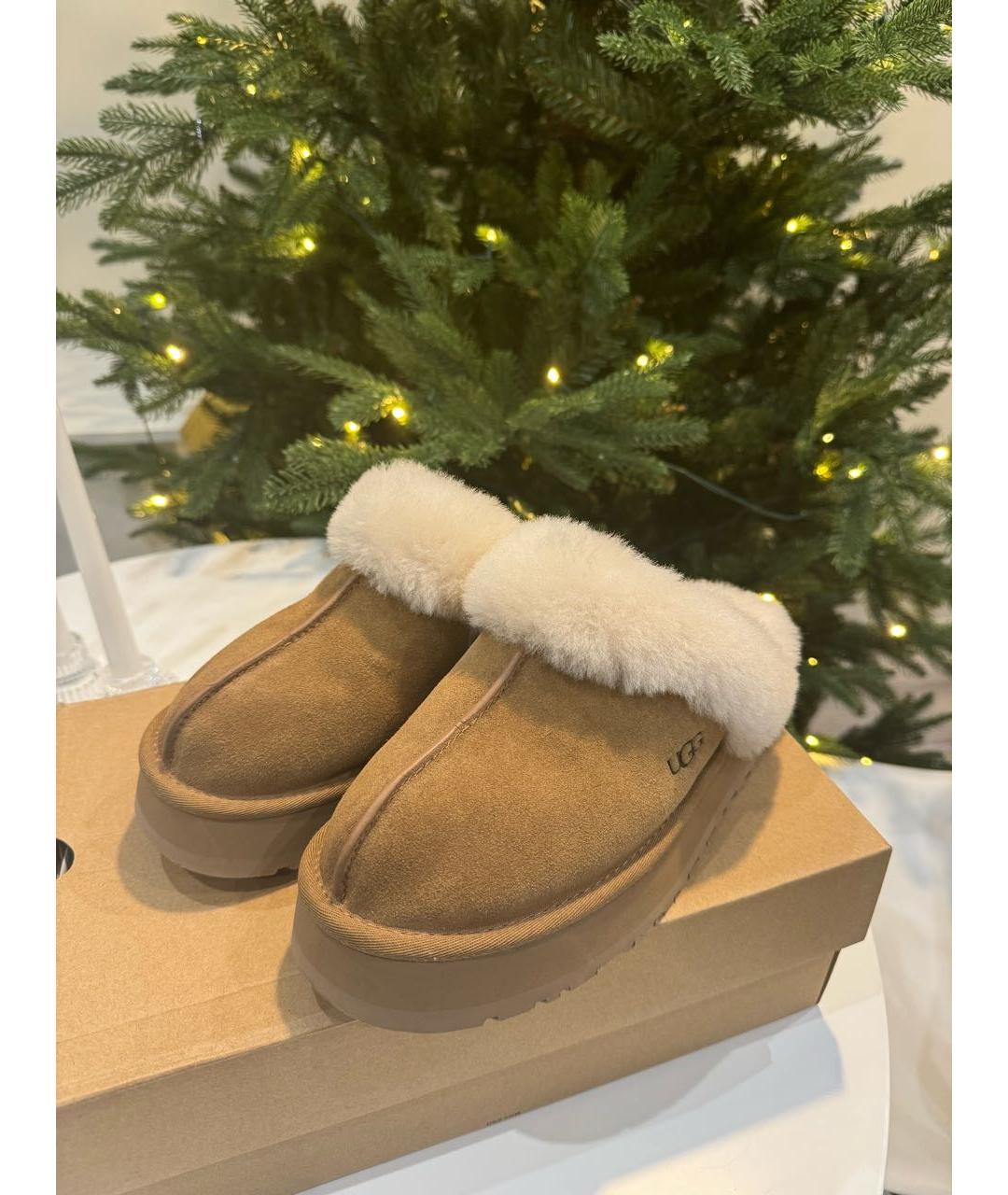 UGG AUSTRALIA Коричневые замшевые сабо, фото 5