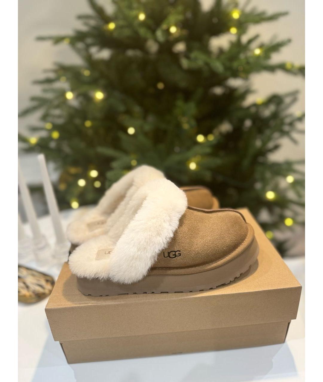 UGG AUSTRALIA Коричневые замшевые сабо, фото 8