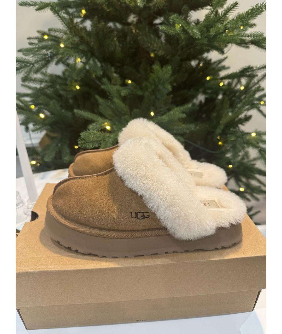 UGG AUSTRALIA Коричневые замшевые сабо, фото 6