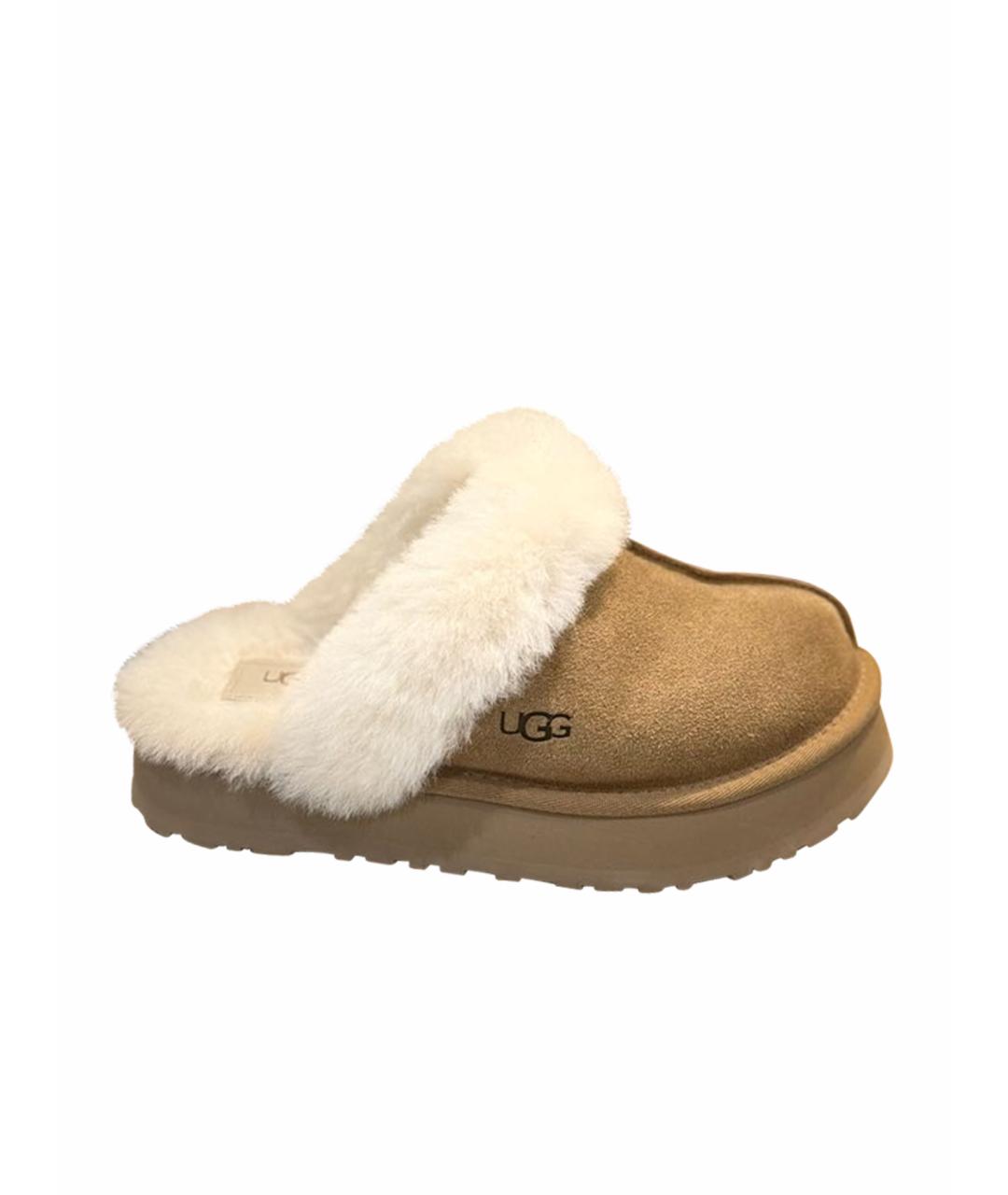 UGG AUSTRALIA Коричневые замшевые сабо, фото 1