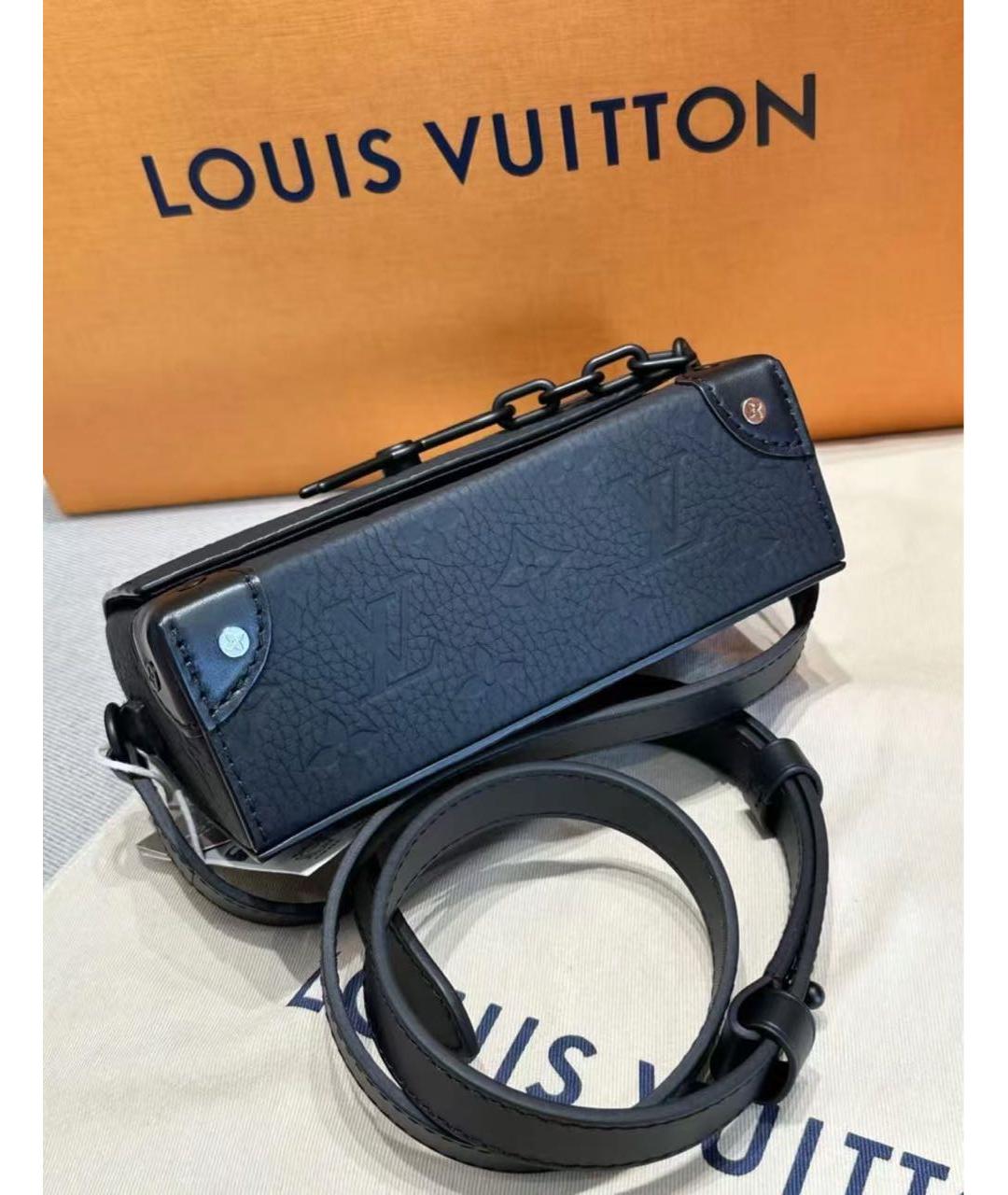 LOUIS VUITTON Черная кожаная сумка на плечо, фото 5