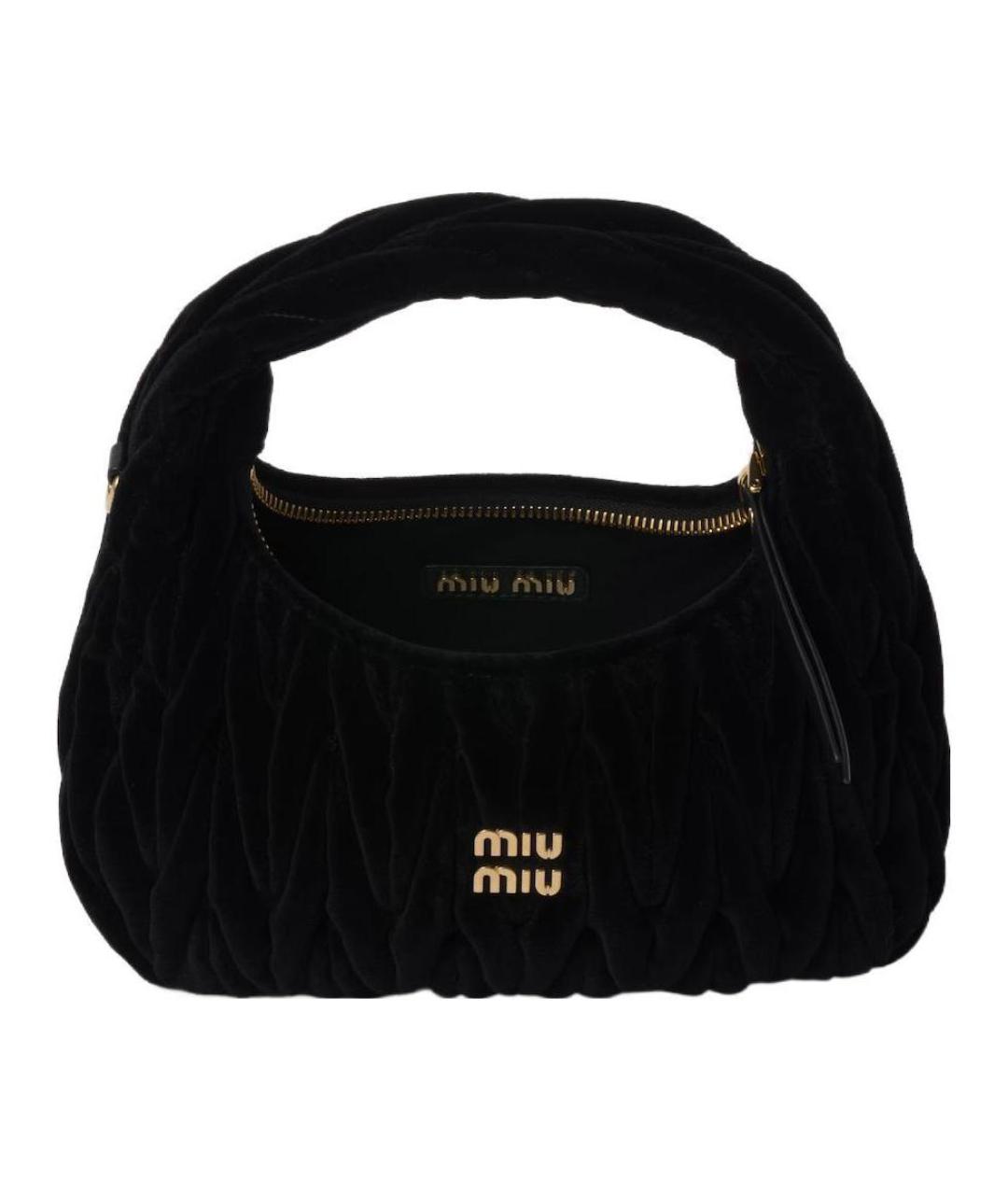 MIU MIU Черная бархатная сумка через плечо, фото 4
