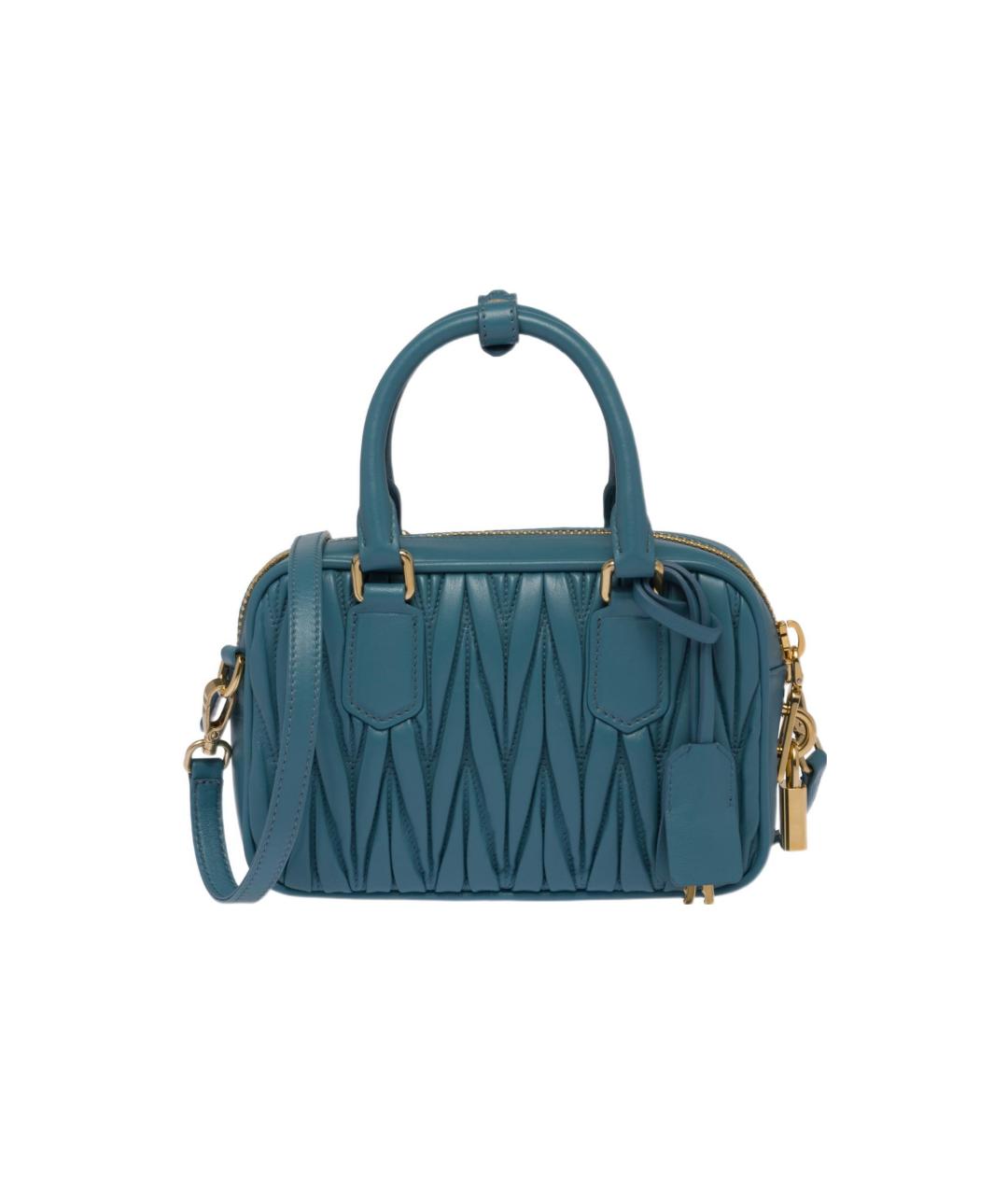 MIU MIU Бирюзовая кожаная сумка через плечо, фото 3