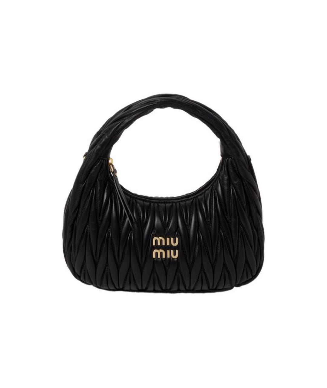 MIU MIU Черная кожаная сумка через плечо, фото 1