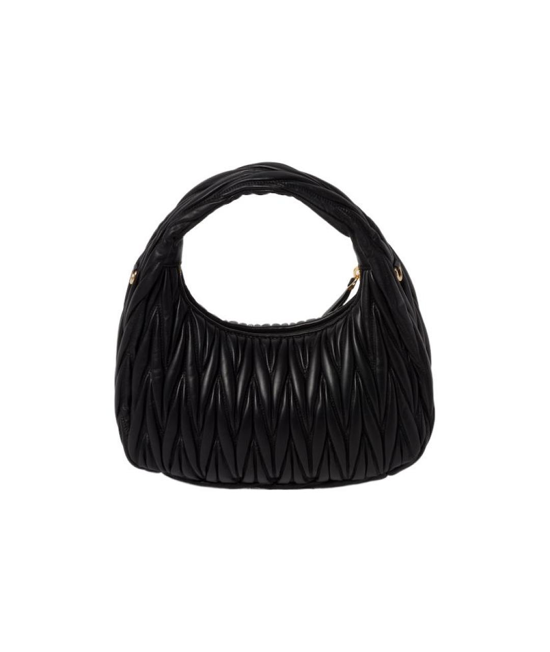 MIU MIU Черная кожаная сумка через плечо, фото 3