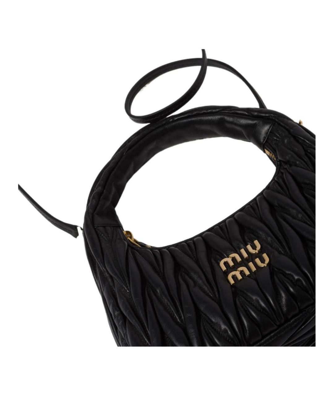 MIU MIU Черная кожаная сумка через плечо, фото 4
