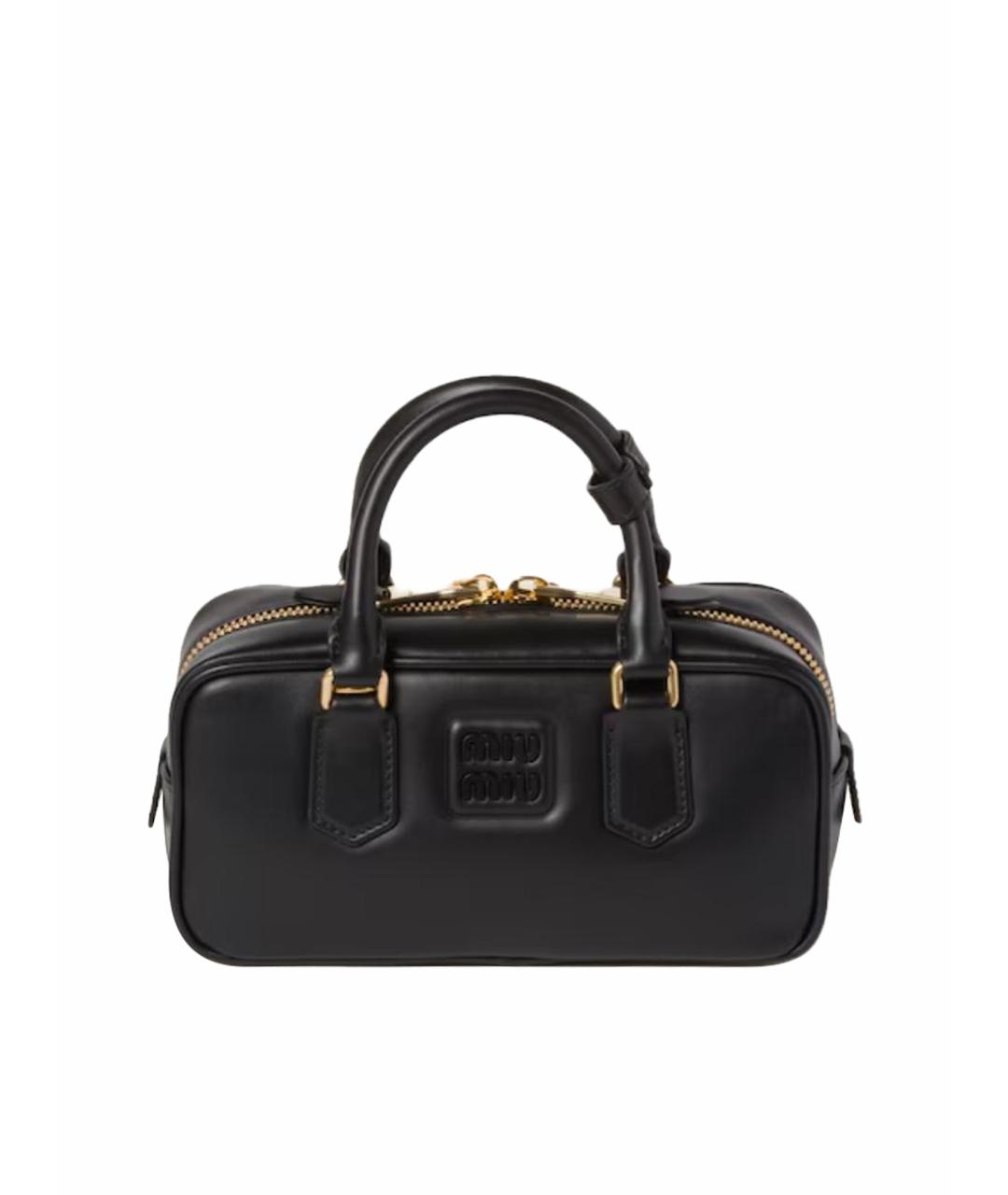 MIU MIU Черная кожаная сумка через плечо, фото 1