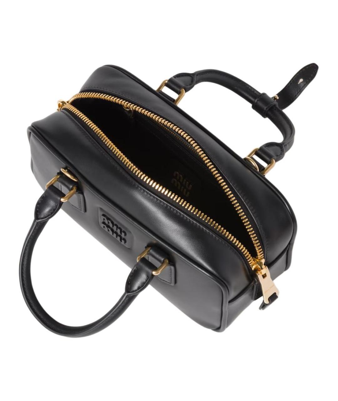 MIU MIU Черная кожаная сумка через плечо, фото 4