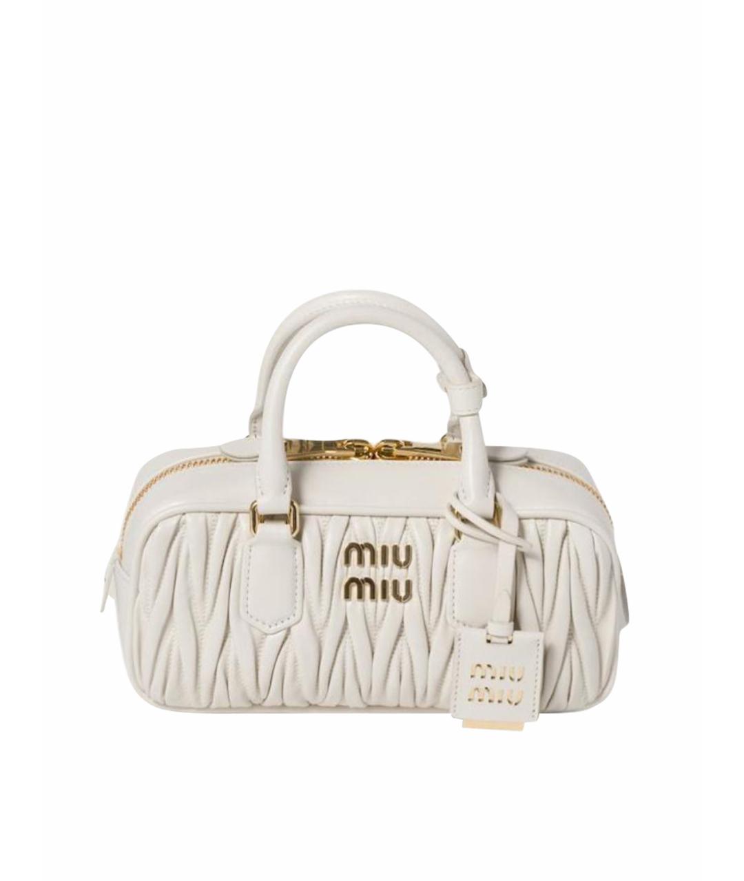 MIU MIU Белая кожаная сумка через плечо, фото 1