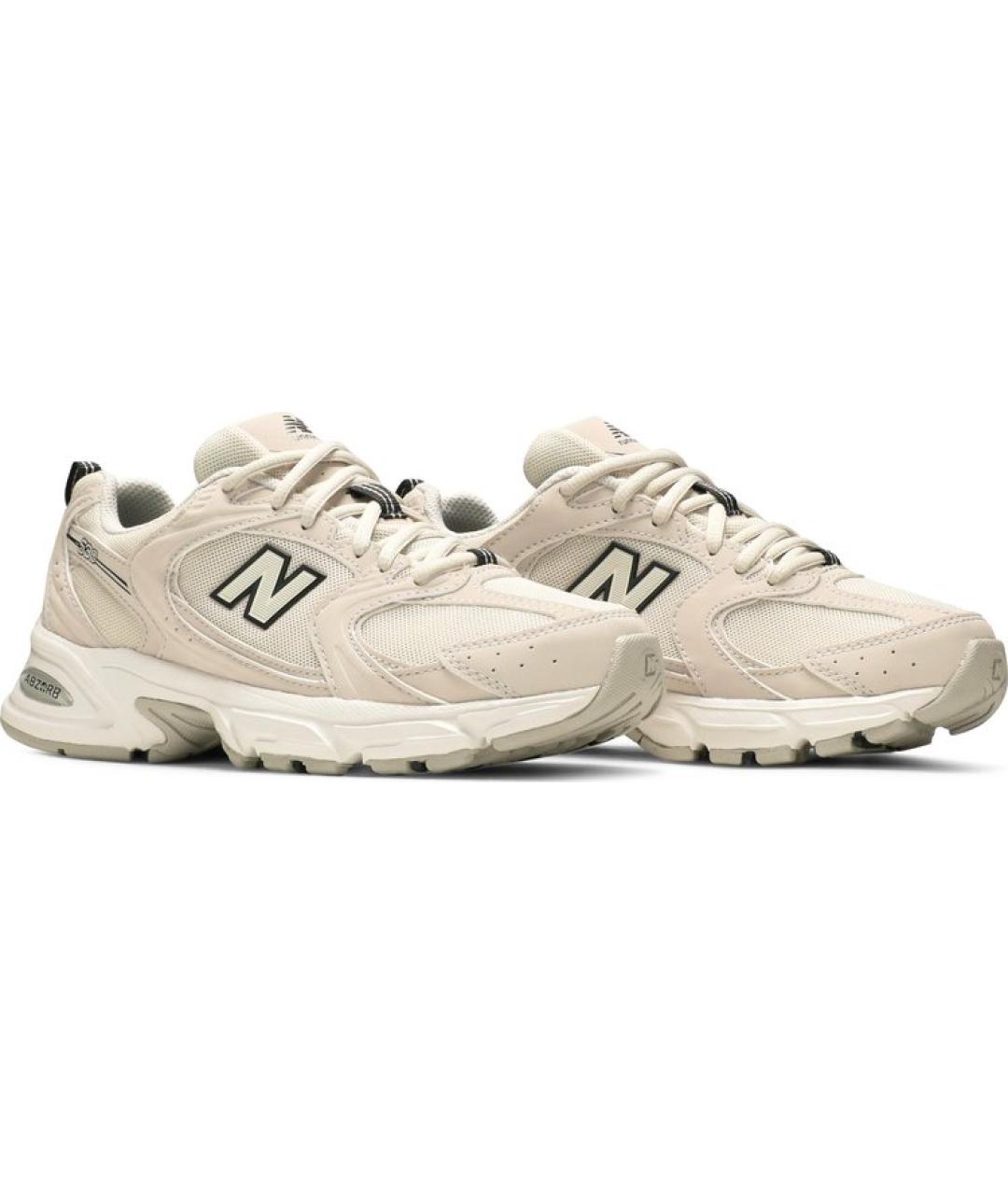 NEW BALANCE Бежевые текстильные низкие кроссовки / кеды, фото 2