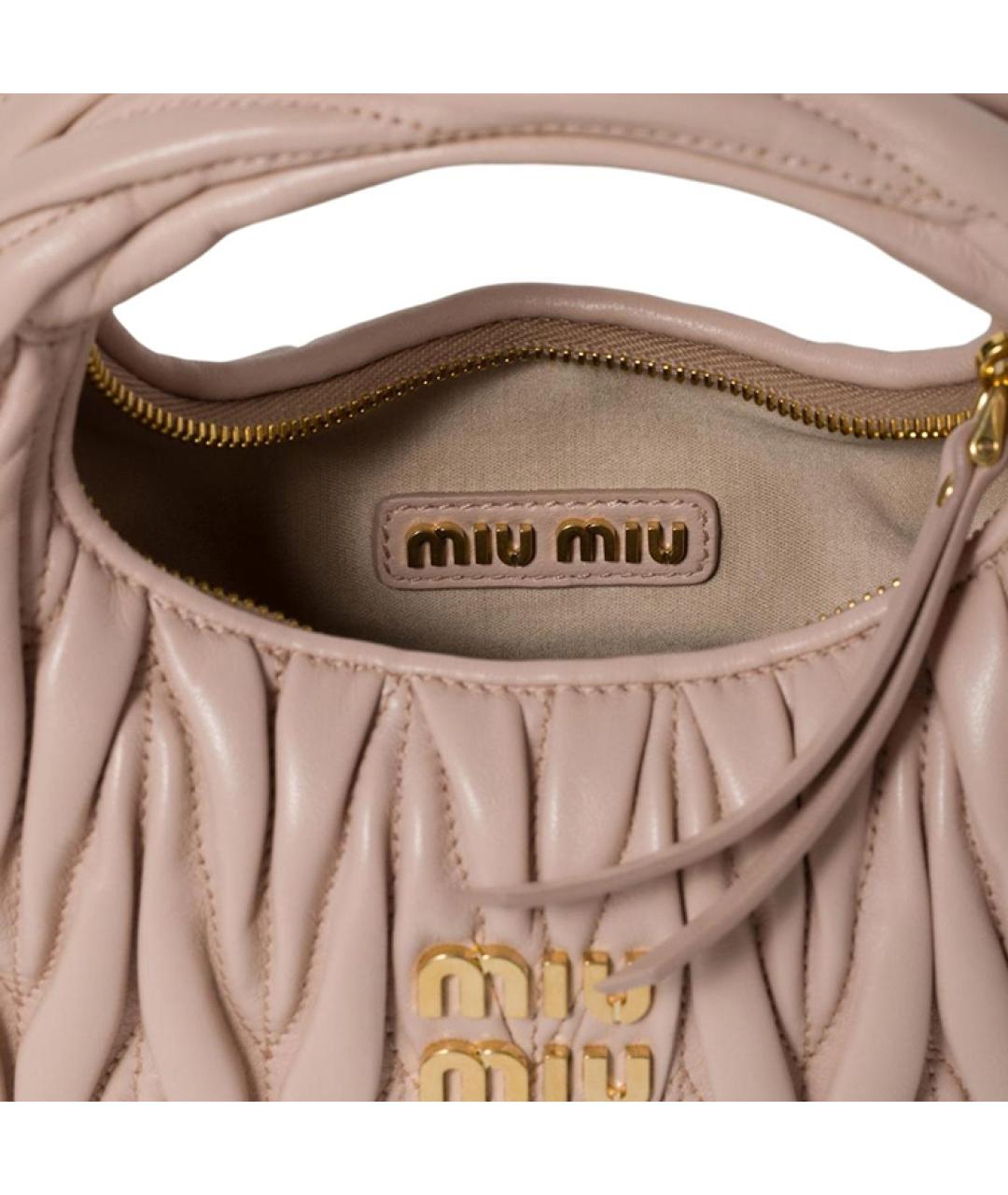 MIU MIU Розовая кожаная сумка через плечо, фото 5