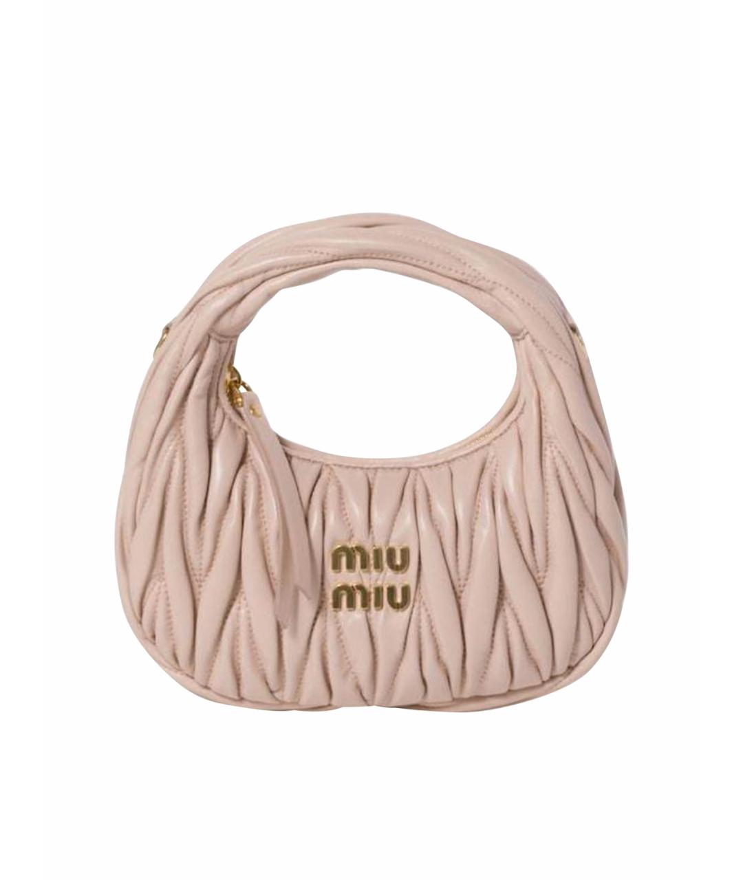 MIU MIU Розовая кожаная сумка через плечо, фото 1