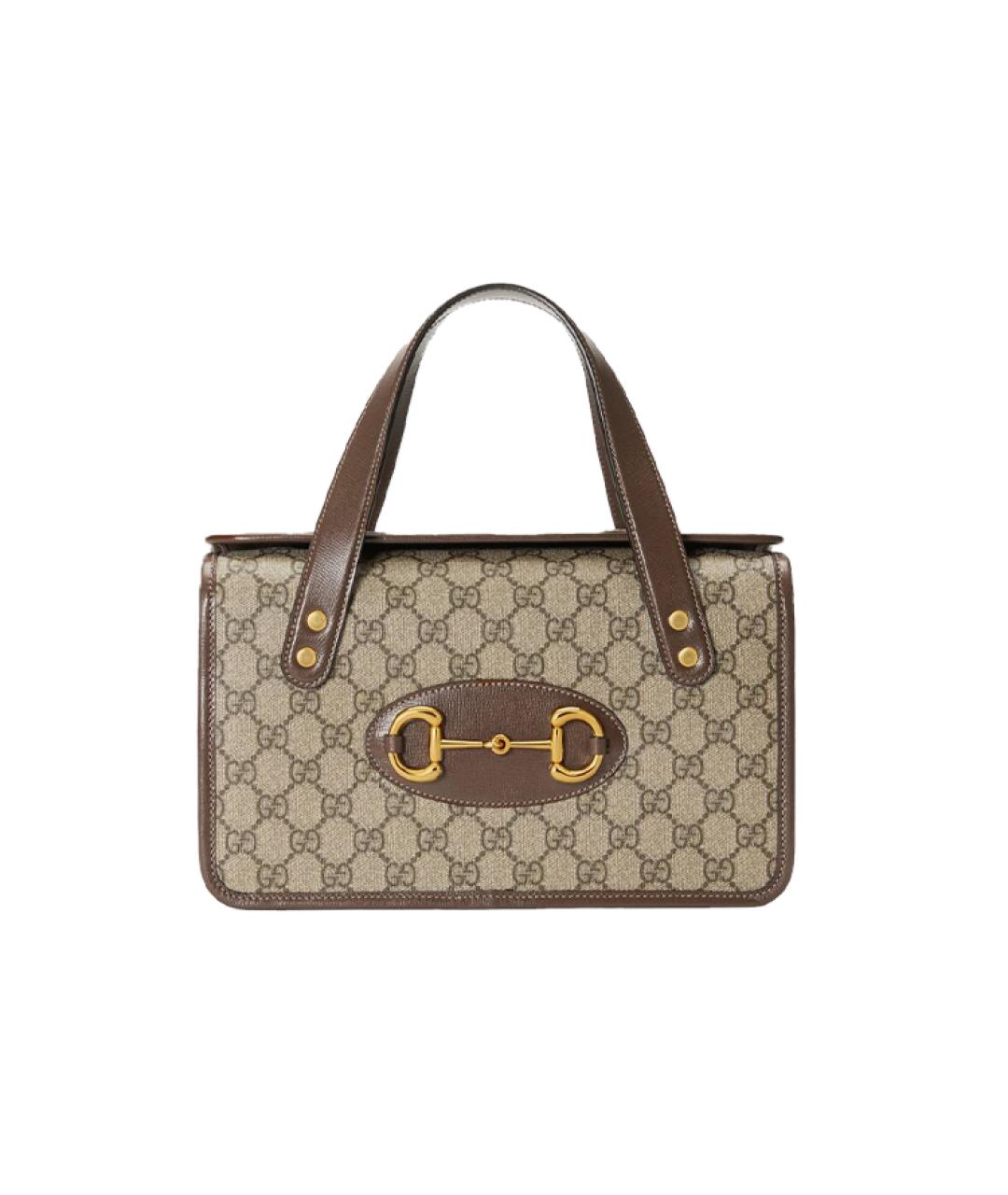GUCCI Бежевая тканевая сумка с короткими ручками, фото 1