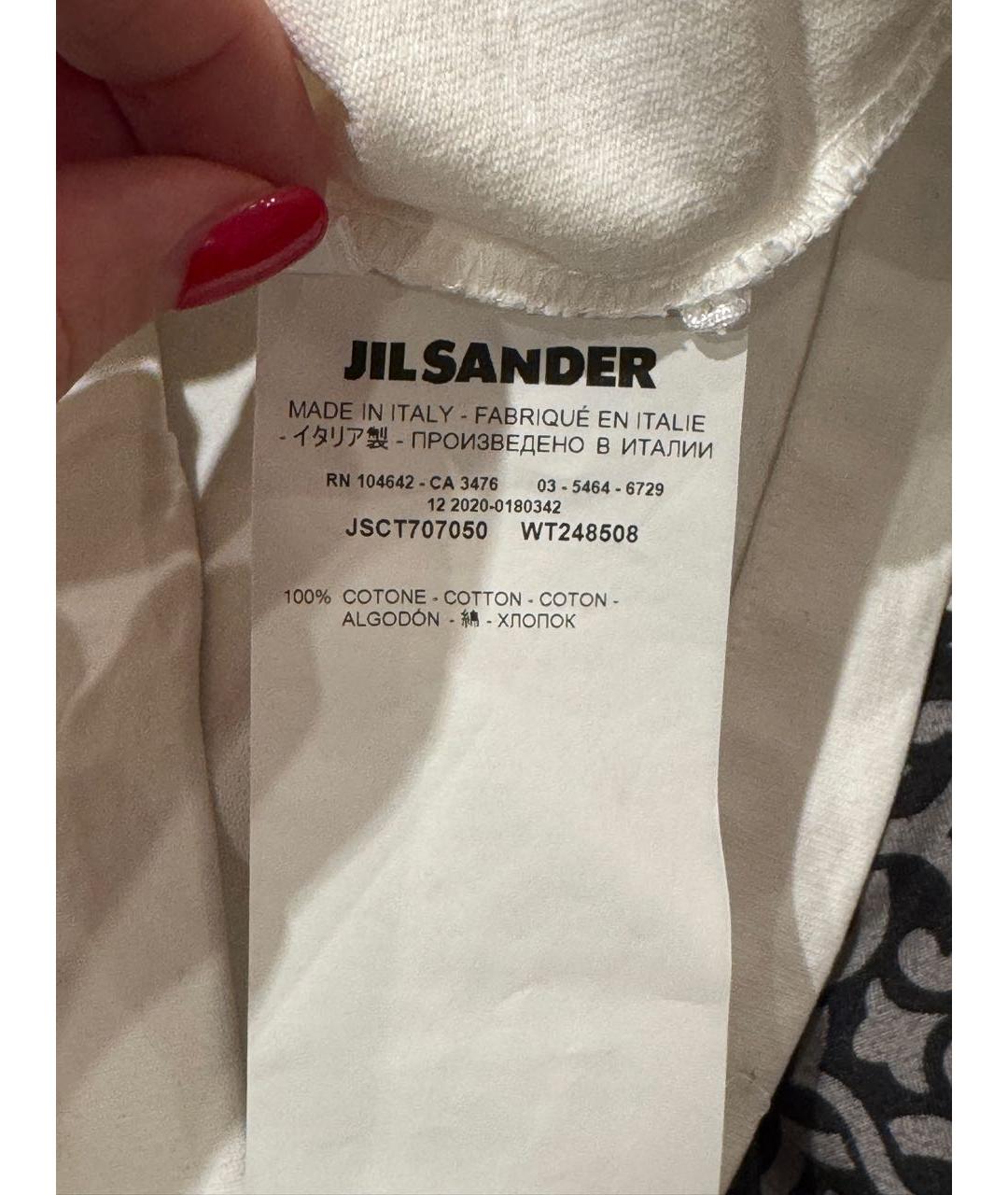 JIL SANDER Белая хлопковая футболка, фото 5