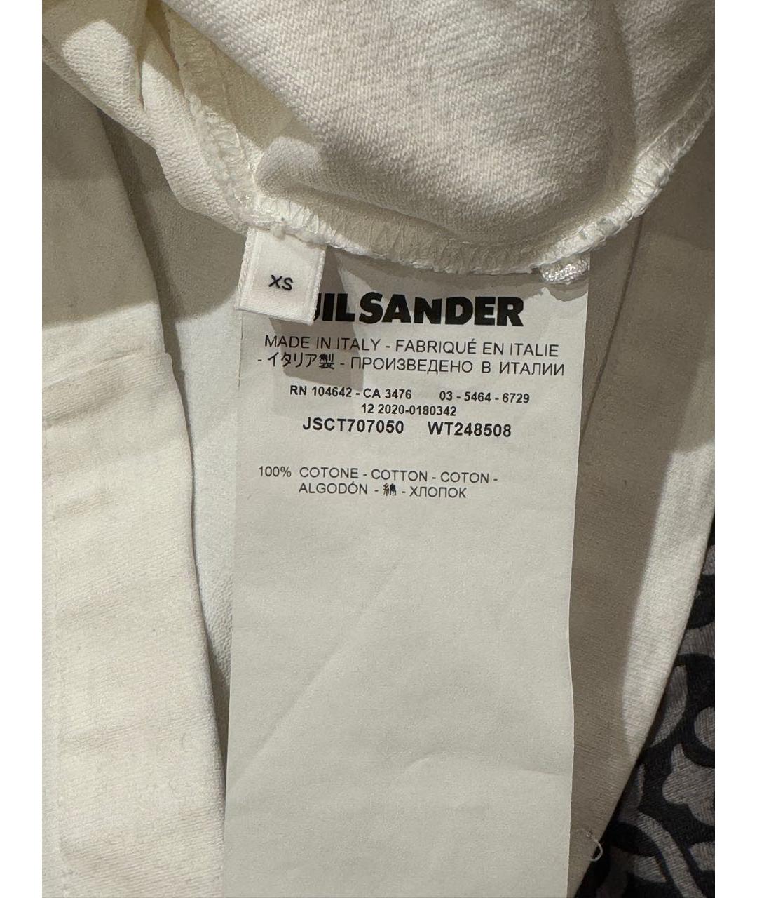 JIL SANDER Белая хлопковая футболка, фото 4