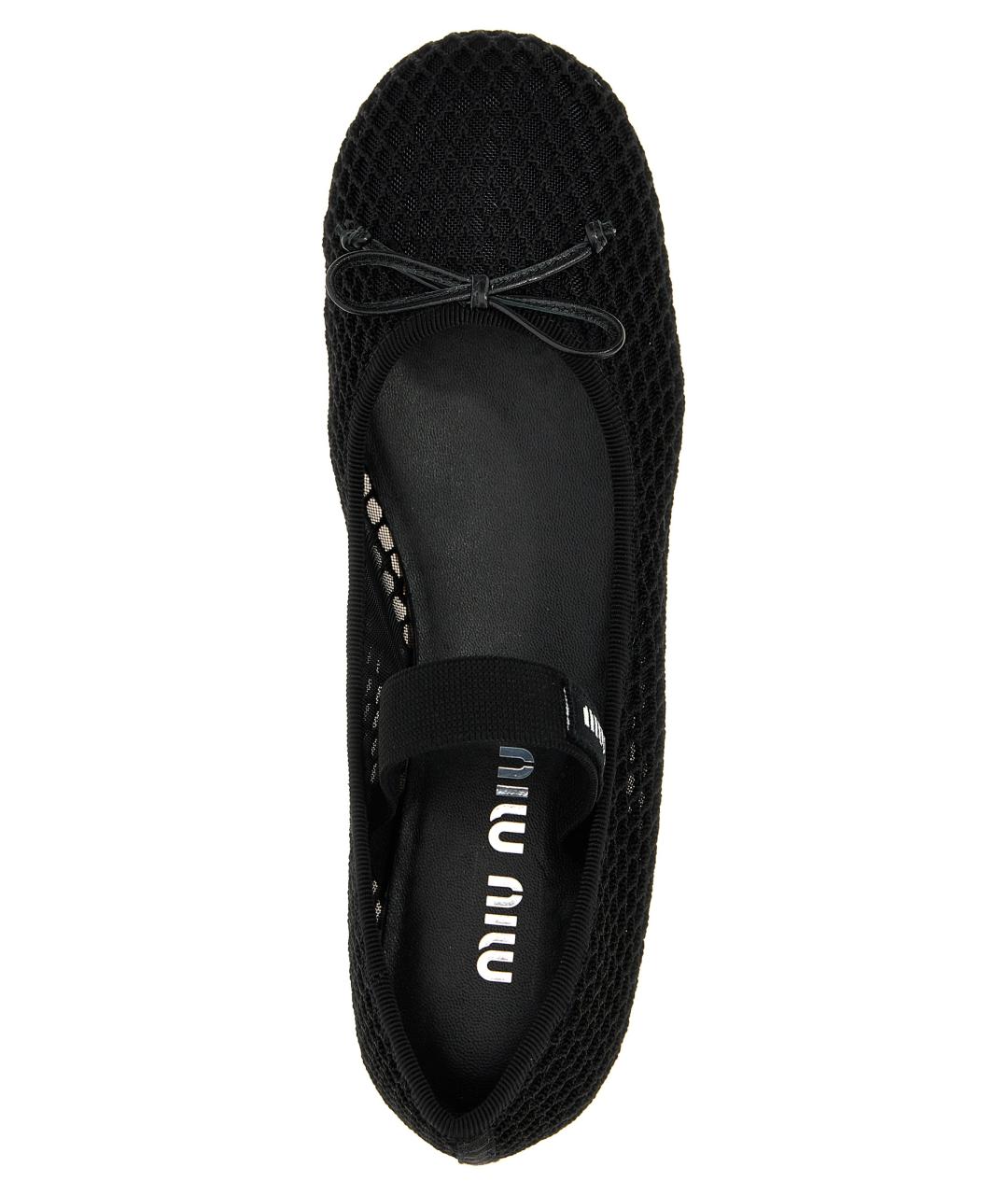 MIU MIU Черные текстильные балетки, фото 4