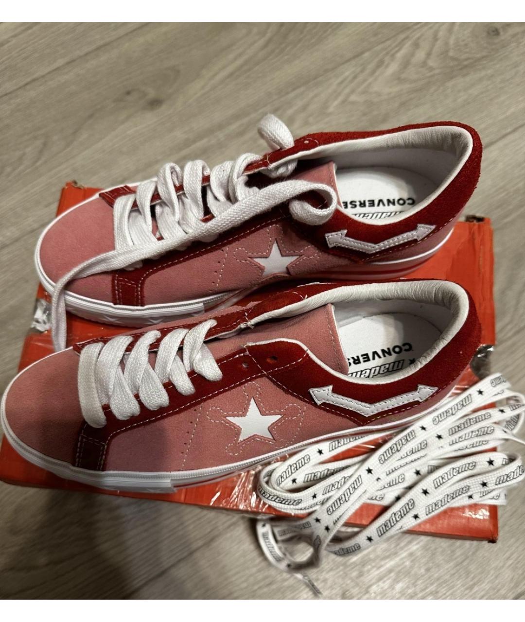 CONVERSE Коралловые кожаные кеды, фото 4