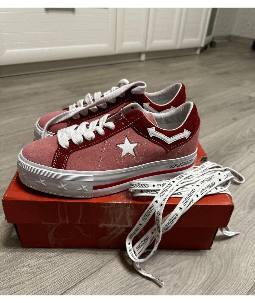 CONVERSE Коралловые кожаные кеды, фото 3