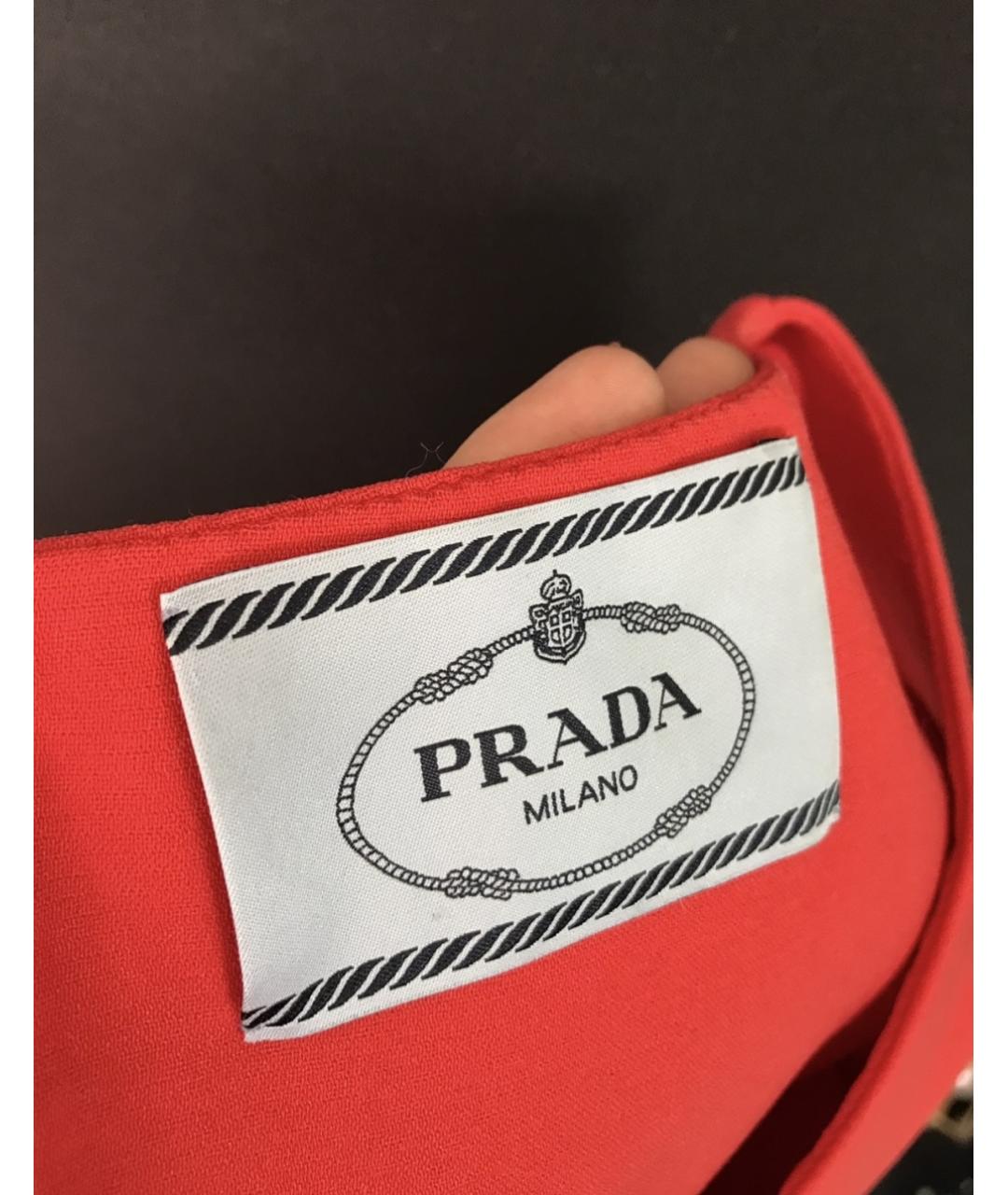 PRADA Красное хлопко-эластановое коктейльное платье, фото 4