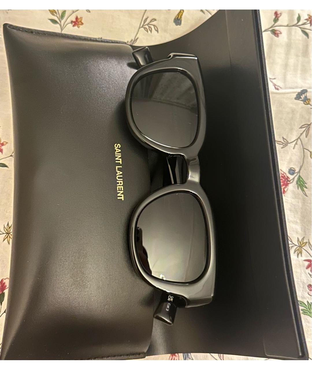 SAINT LAURENT Черные пластиковые солнцезащитные очки, фото 4