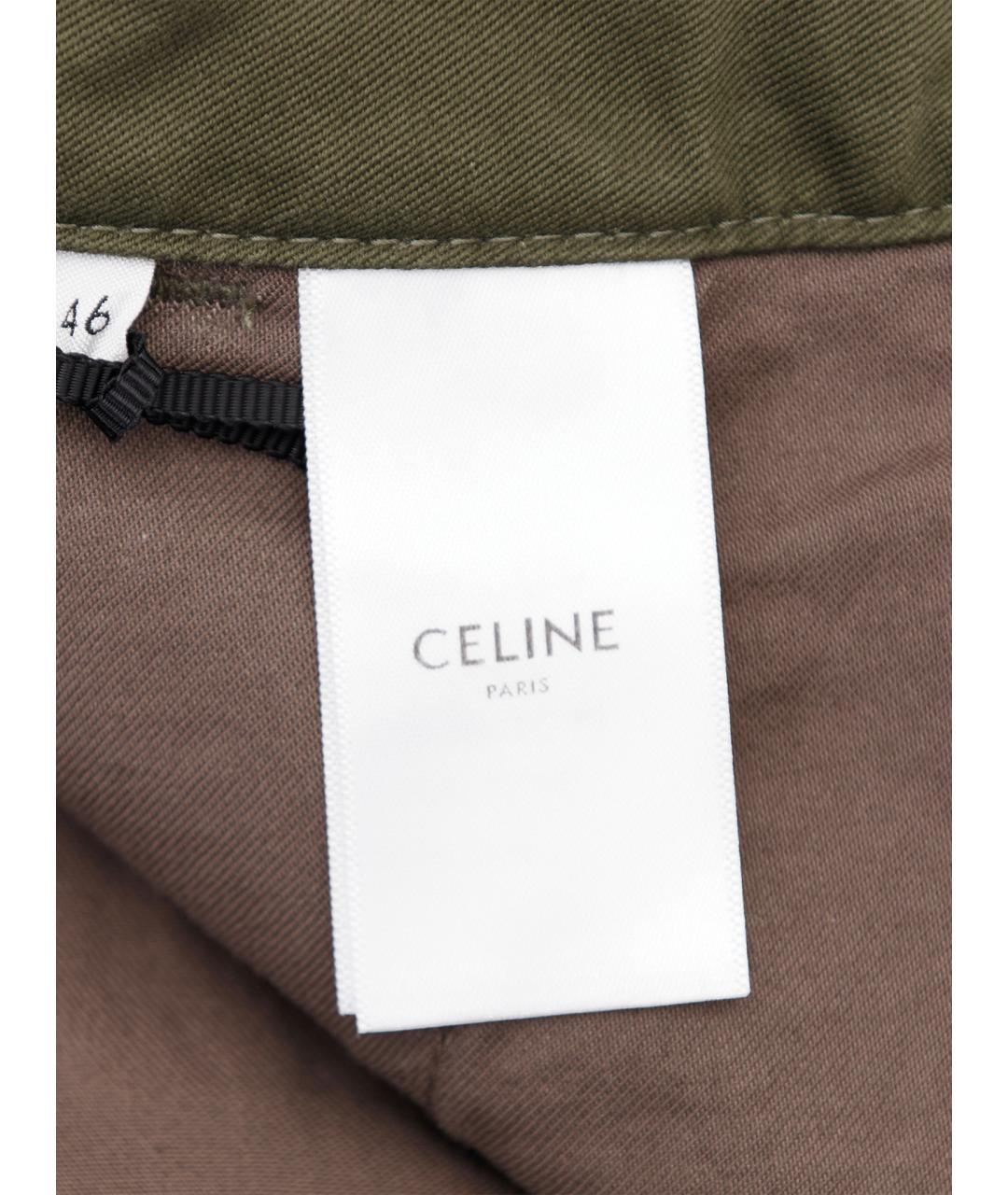 CELINE Хаки хлопковые шорты, фото 6