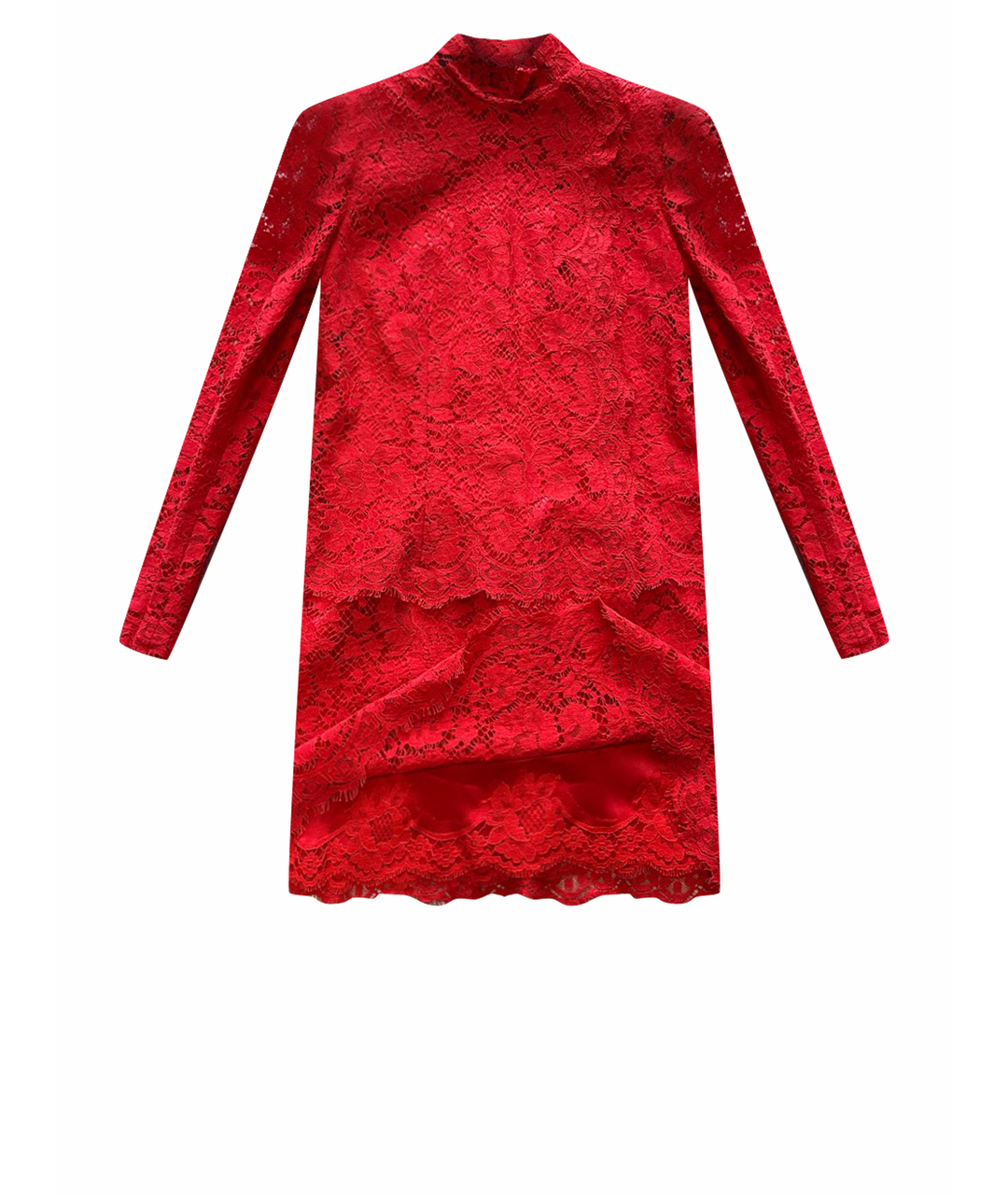 DOLCE&GABBANA Красное кружевное повседневное платье, фото 1