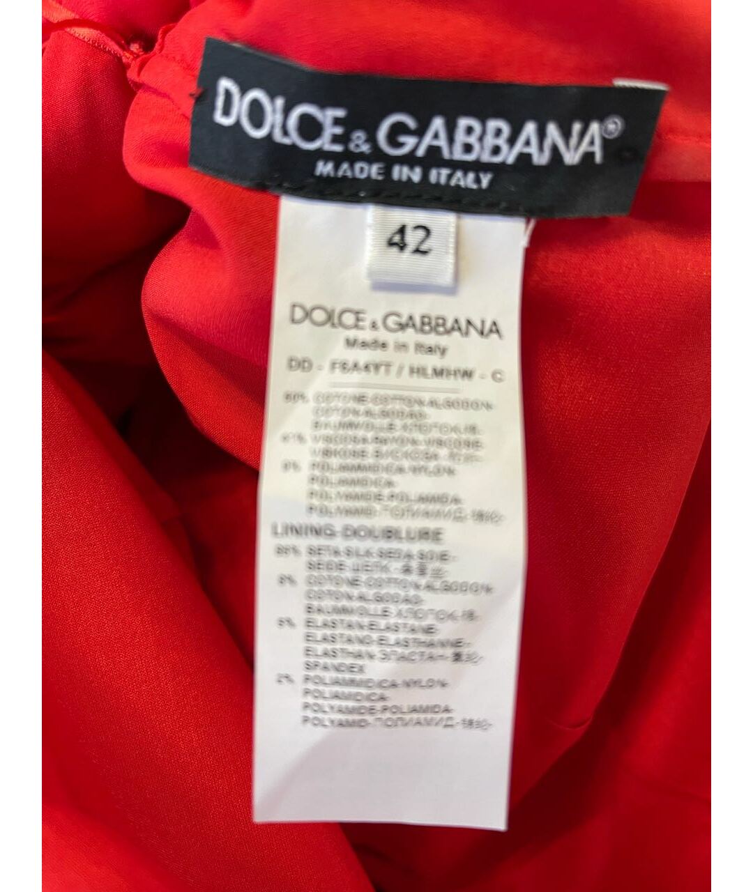 DOLCE&GABBANA Красное кружевное повседневное платье, фото 3