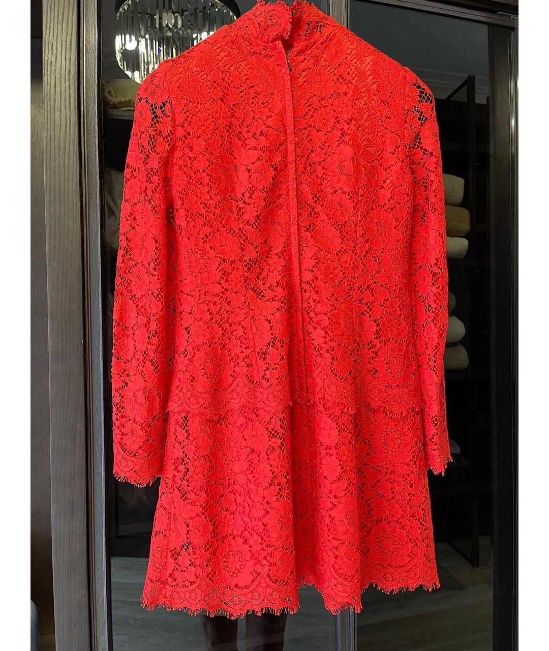 DOLCE&GABBANA Красное кружевное повседневное платье, фото 2
