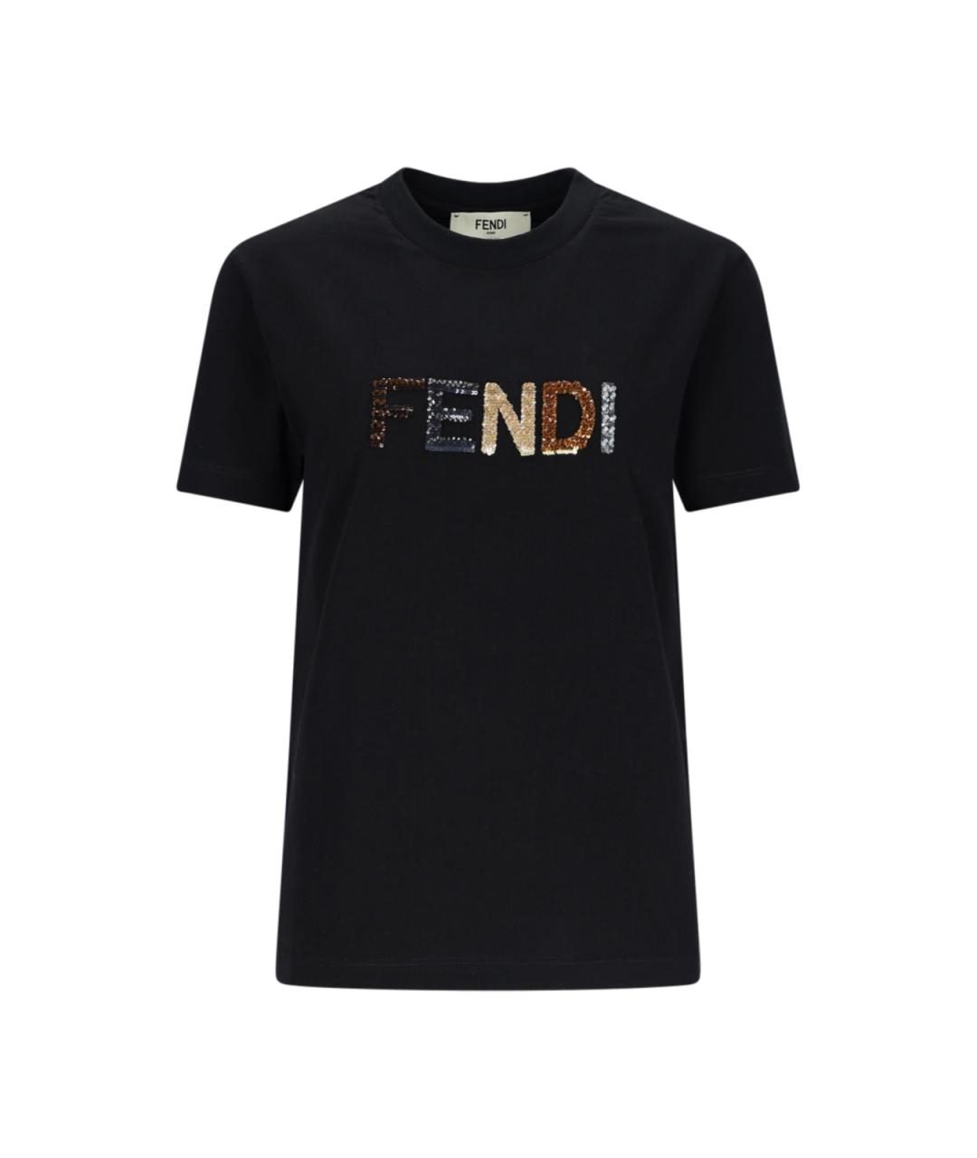 FENDI Черная хлопковая футболка, фото 1