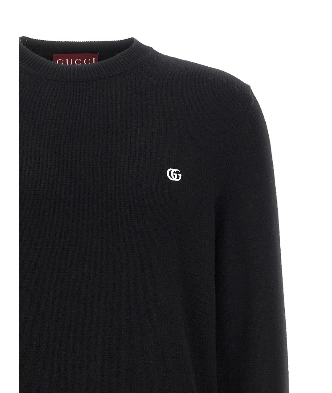 GUCCI Черный шерстяной джемпер / свитер, фото 3